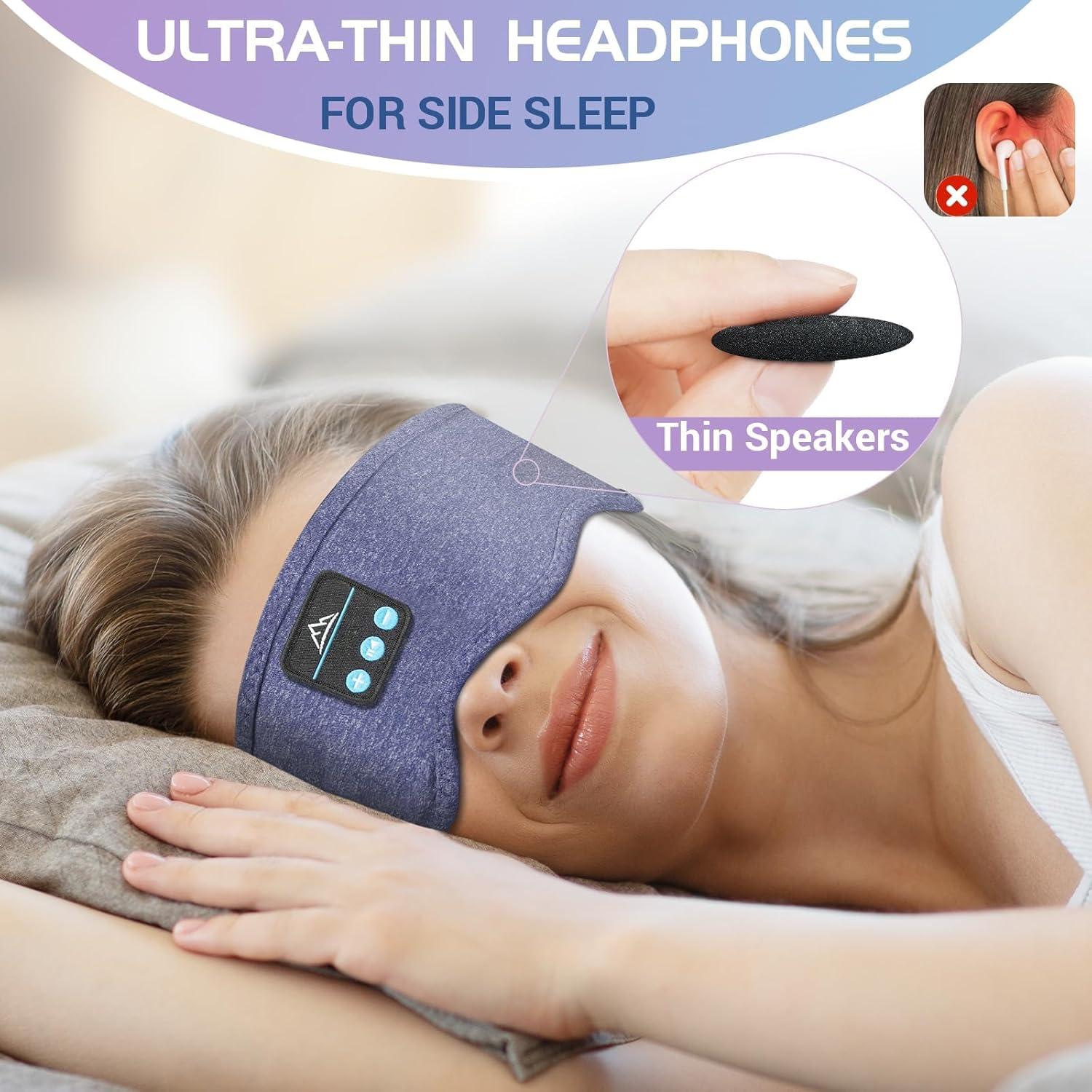 EverPlus Sleep Headphones Bluetooth 5.0 Sleeping Headphones Headband 10H Music, Soft Elastic Comfortable Sleep Headband ASMR Sleep Headphones, Birthday Gifts Christmas Stocking Stuffers for Men Women