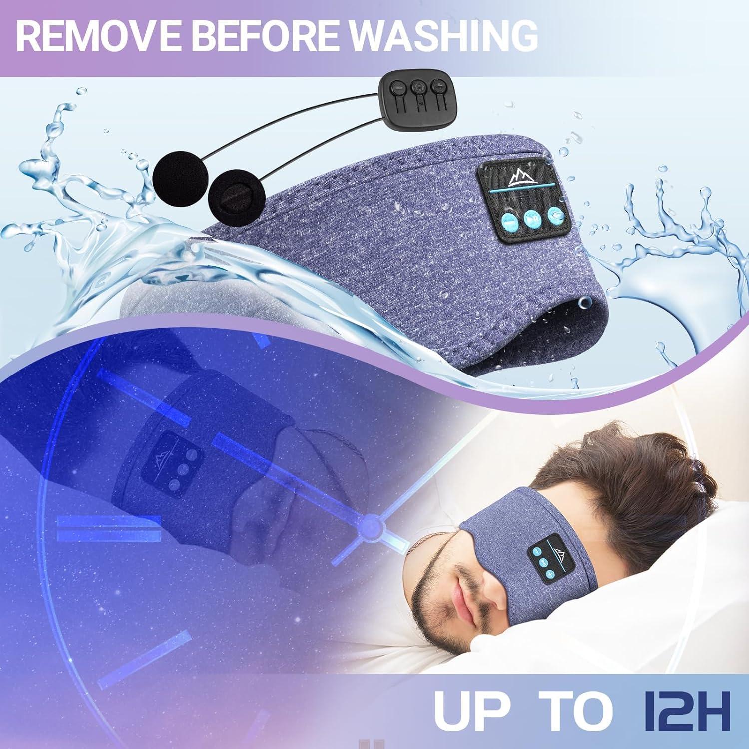 EverPlus Sleep Headphones Bluetooth 5.0 Sleeping Headphones Headband 10H Music, Soft Elastic Comfortable Sleep Headband ASMR Sleep Headphones, Birthday Gifts Christmas Stocking Stuffers for Men Women