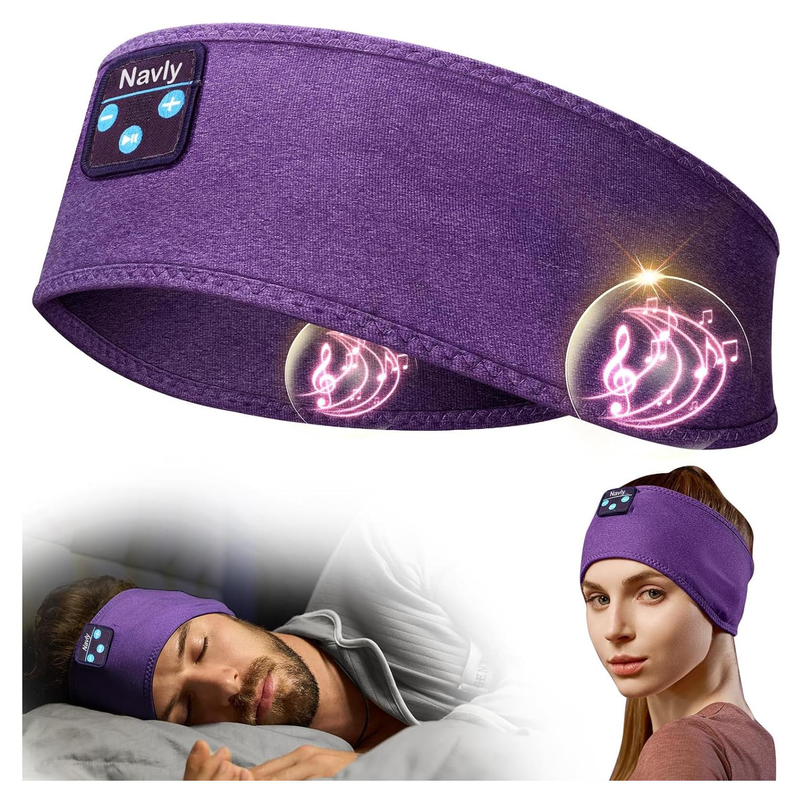Auriculares de Sueño Bluetooth Navly Banda Cabeza Púrpura