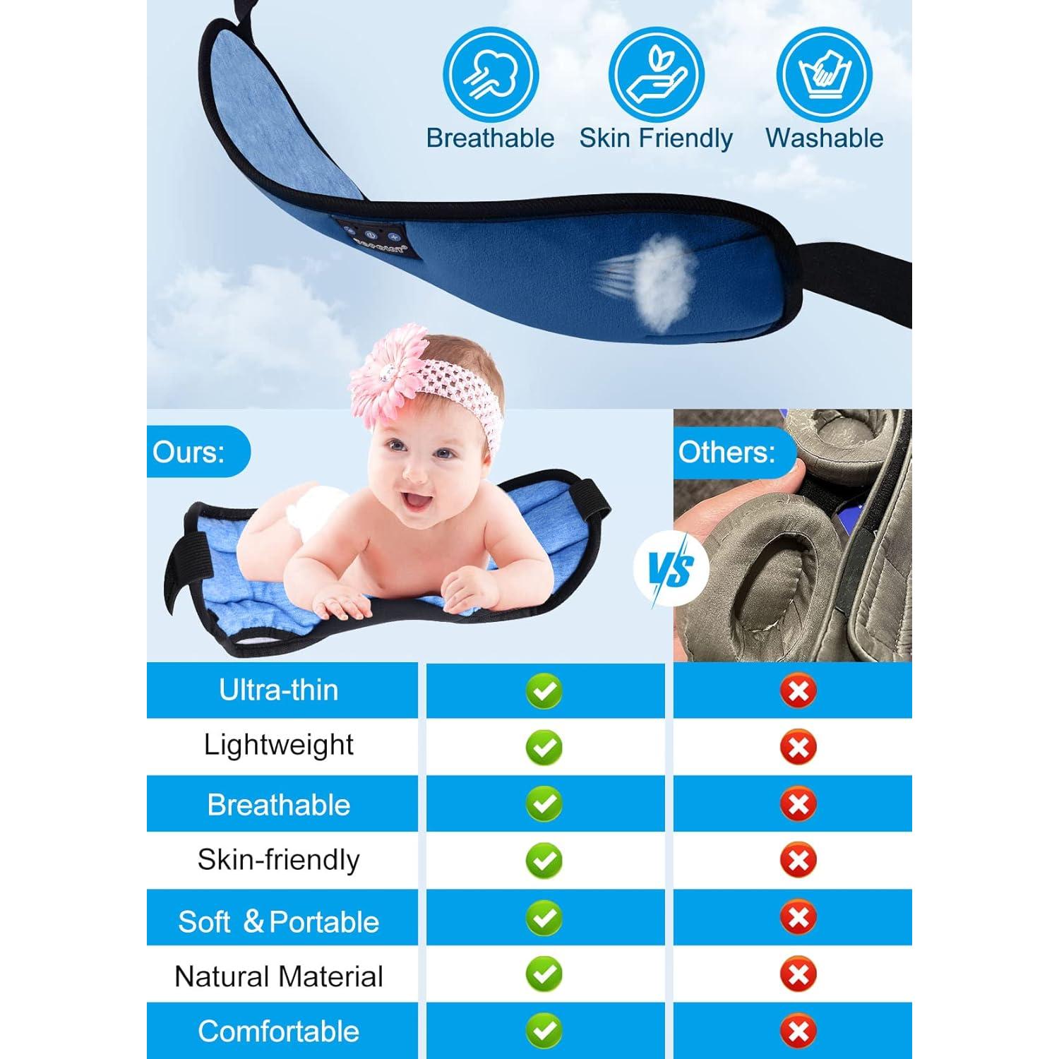 Auriculares para dormir TOPOINT Bluetooth 5.2, máscara de sueño