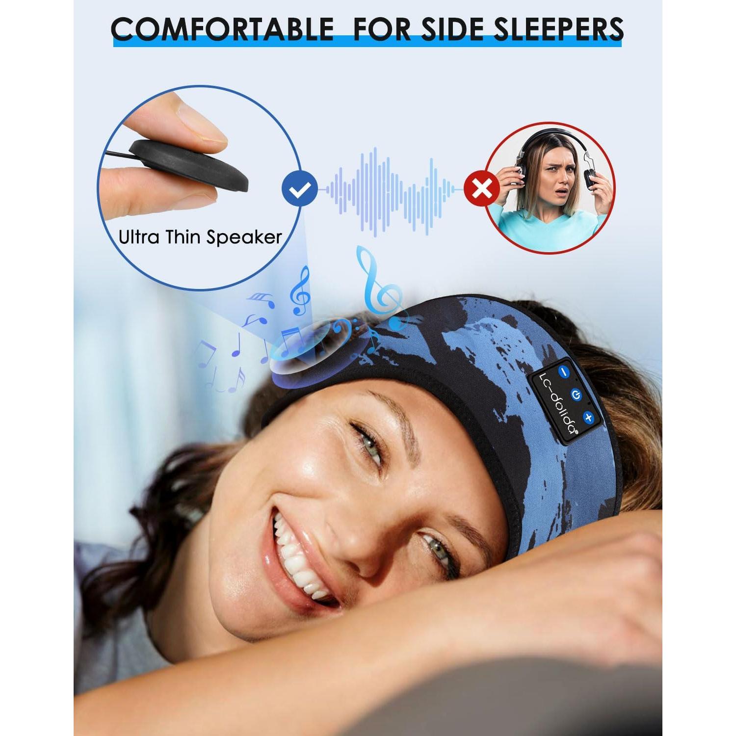 Diadema Bluetooth LC-dolida para Dormir y Deportes - Camuflaje Azul