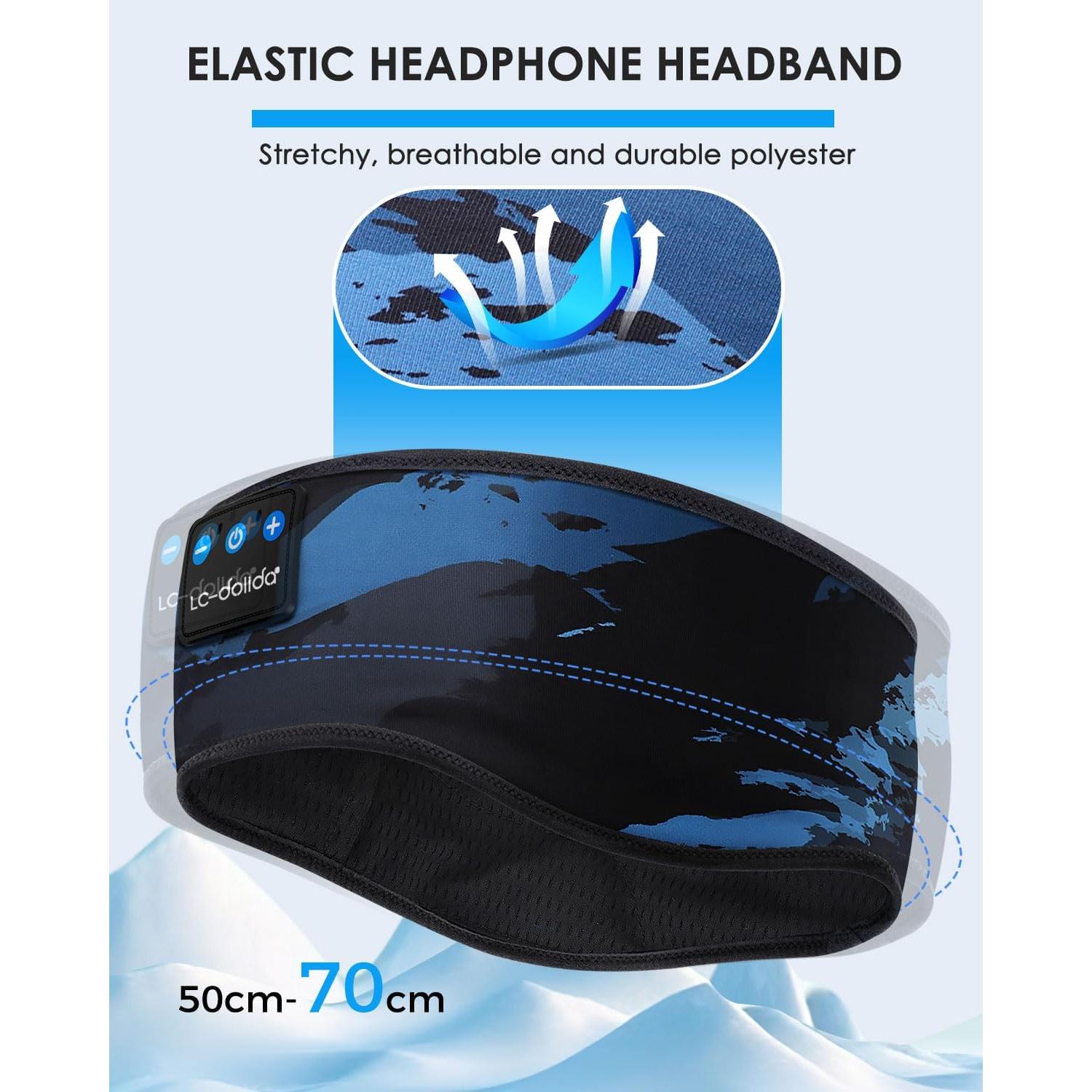 Diadema Bluetooth LC-dolida para Dormir y Deportes - Camuflaje Azul