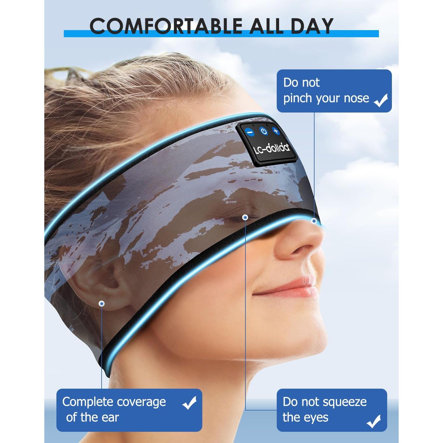 Diadema Bluetooth LC-dolida para Dormir y Deportes - Camuflaje Azul