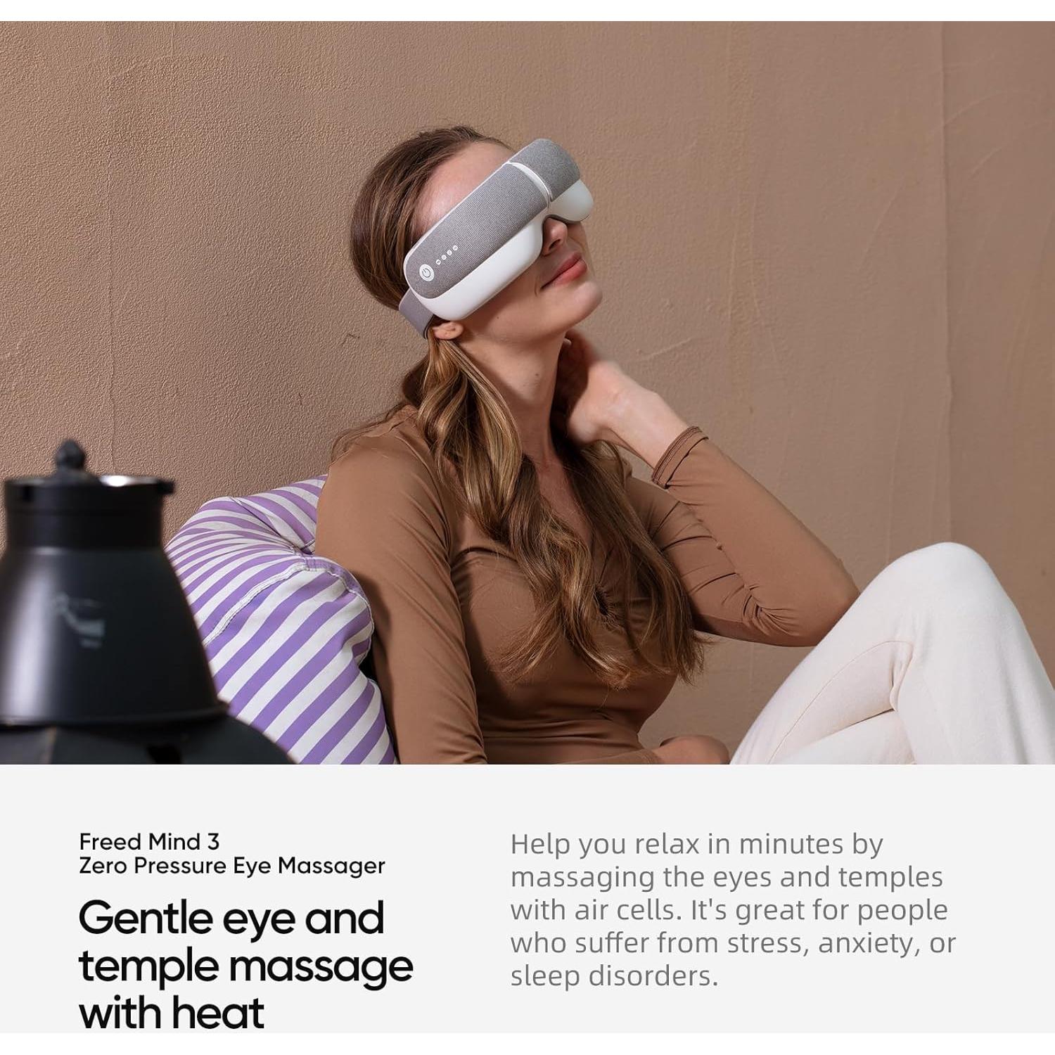 Masajeador de Ojos Freed Mind 3 con Calor y Bluetooth - Alivio Estrés