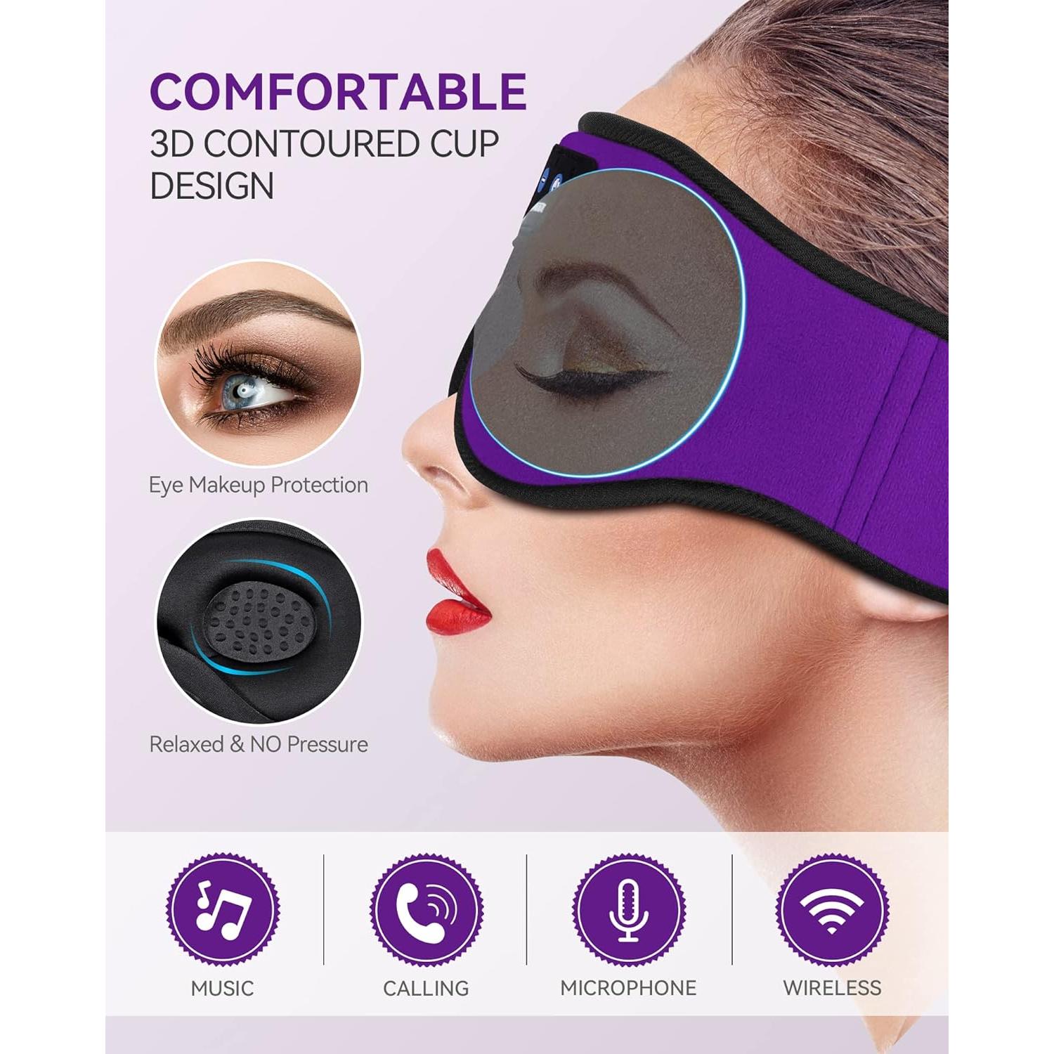 MÁSCARA DE SUEÑO MUSICOZY Bluetooth con Auriculares Estéreo HD