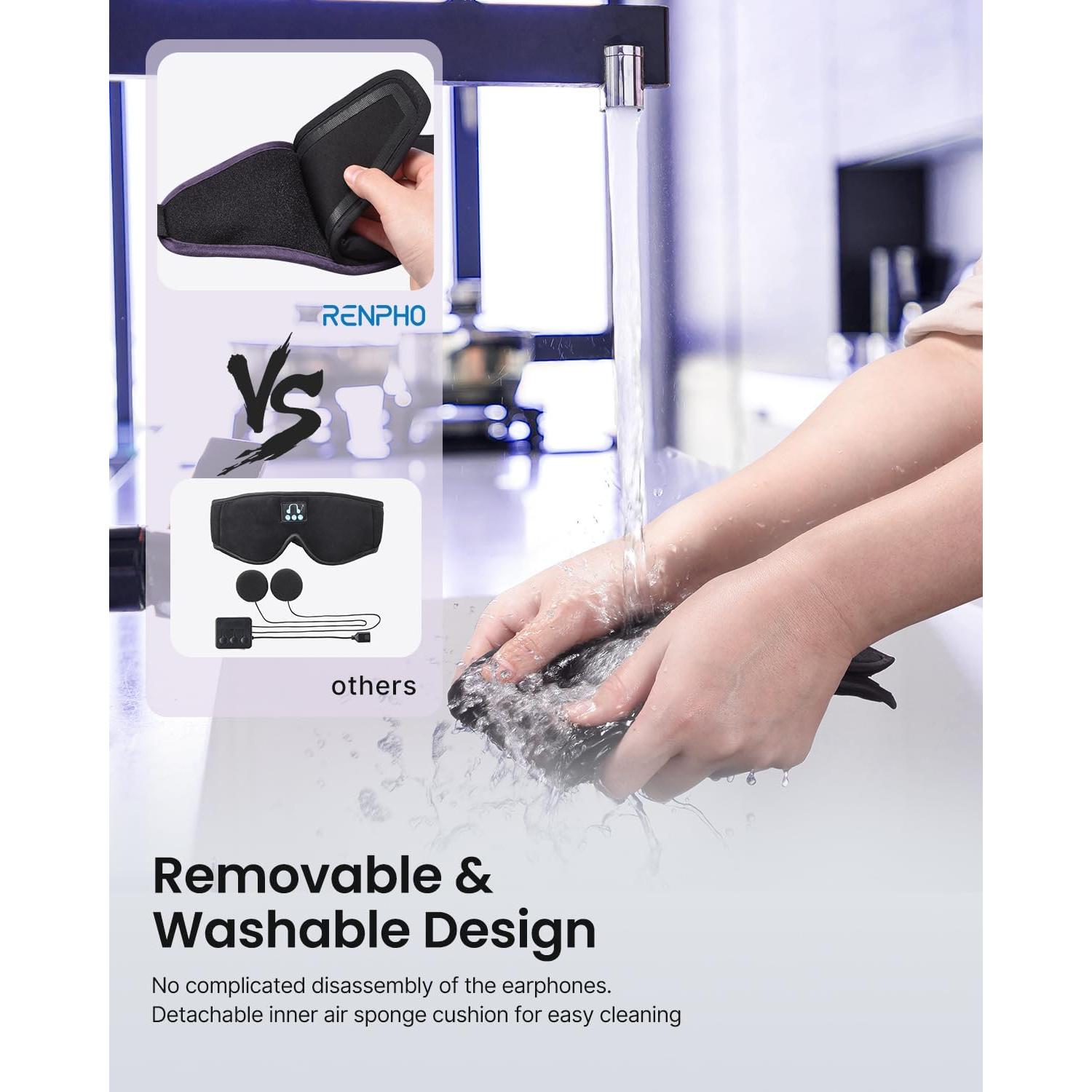 Máscara de Sueño Bluetooth RENPHO R-GS002-VT 3D Ultra Suave