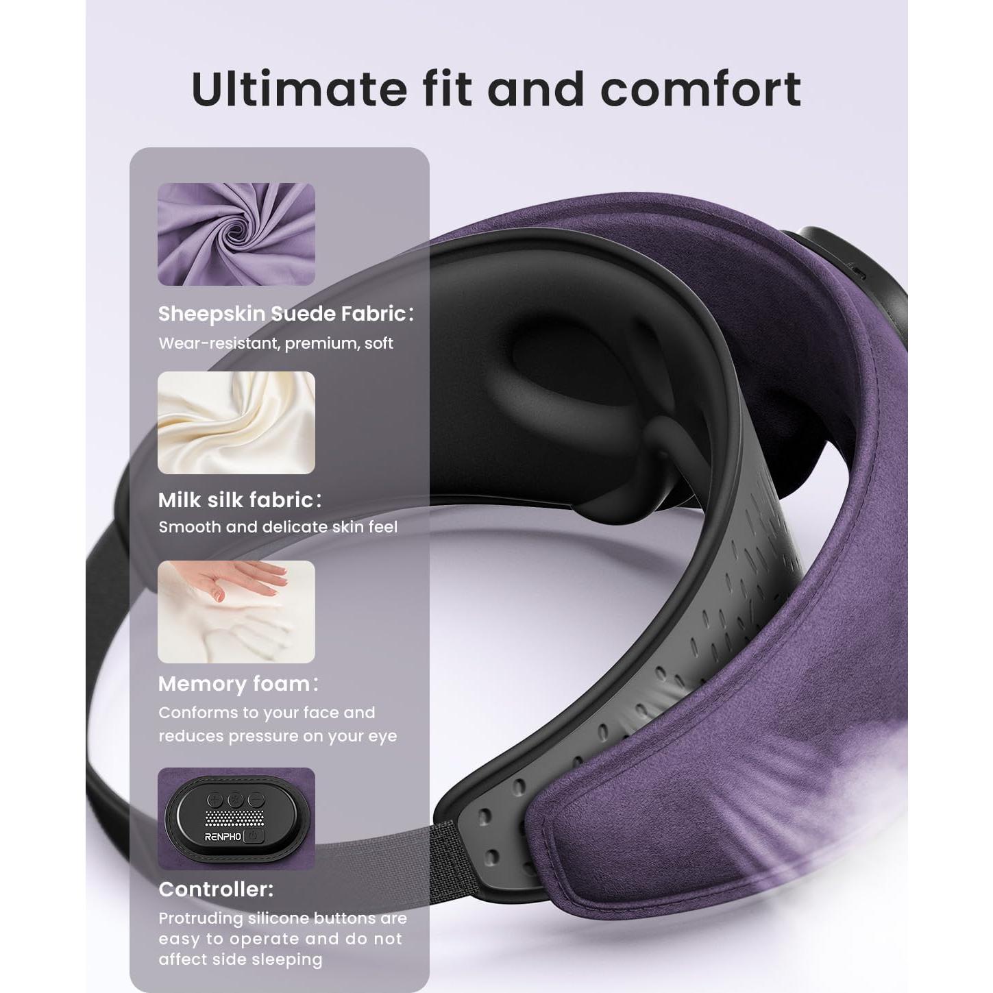 Máscara de Sueño Bluetooth RENPHO R-GS002-VT 3D Ultra Suave