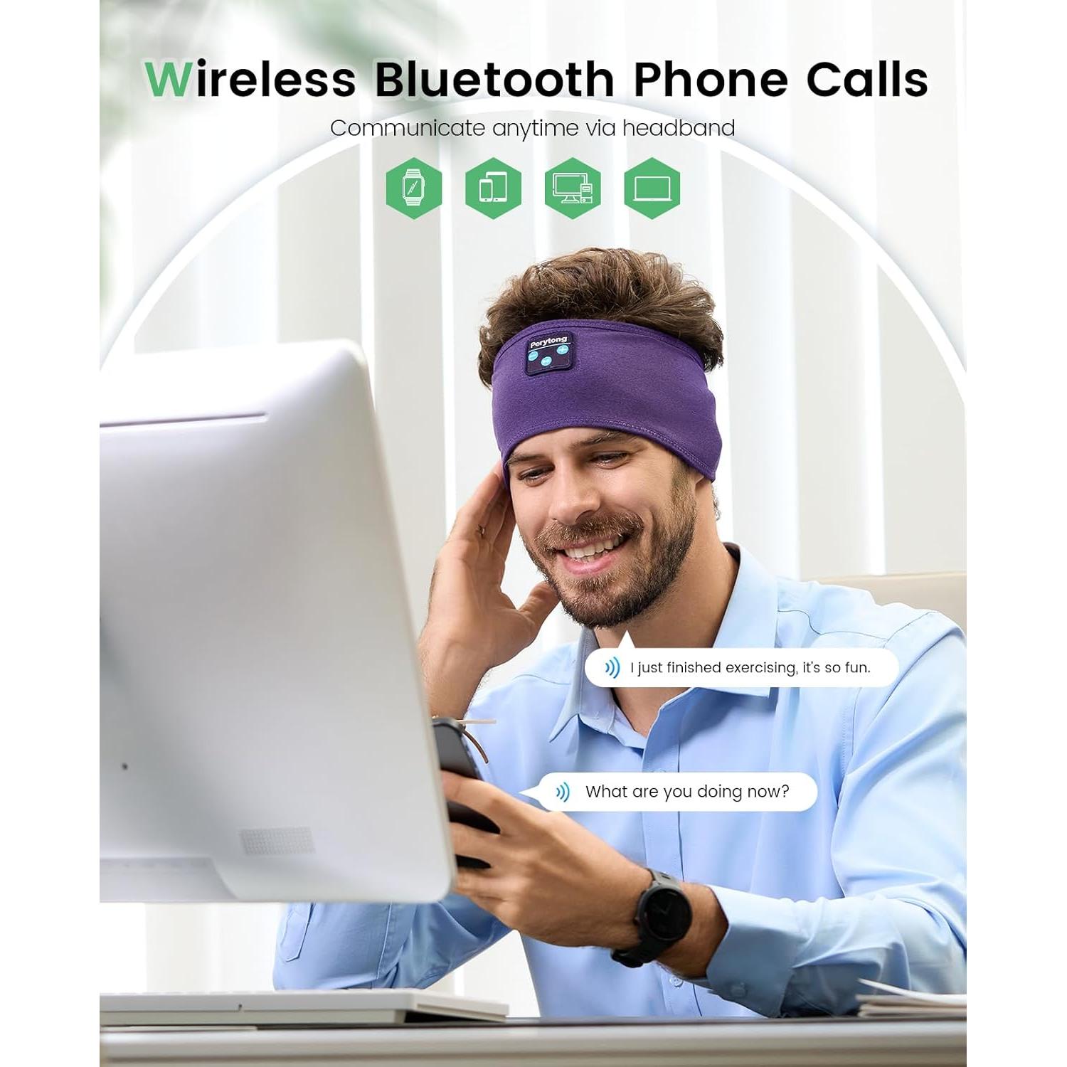 Auriculares Inalámbricos para Dormir Perytong Bluetooth 5.4 HD