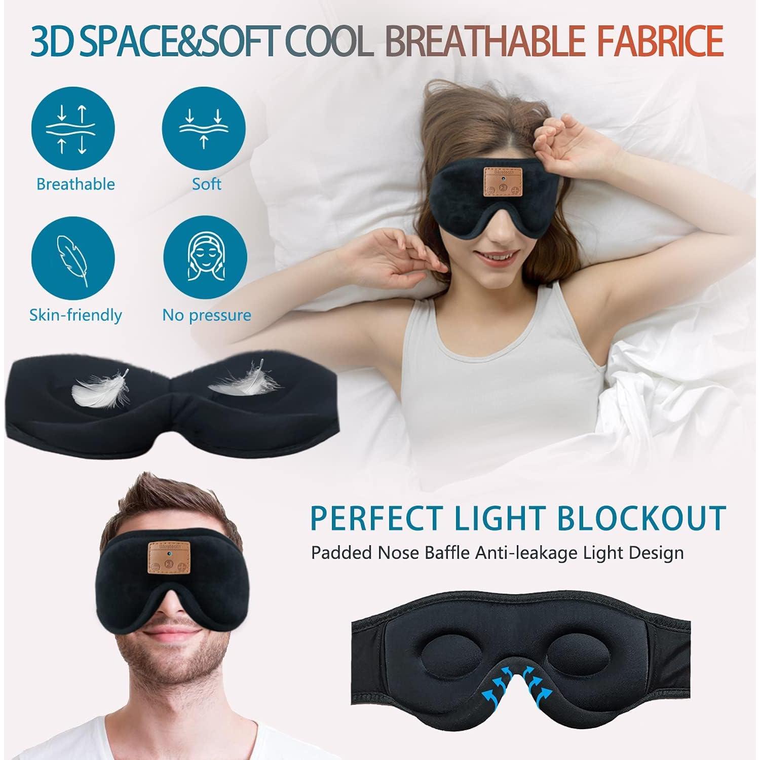 Mascarilla para dormir Bluetooth ZRUHIG con auriculares 3D