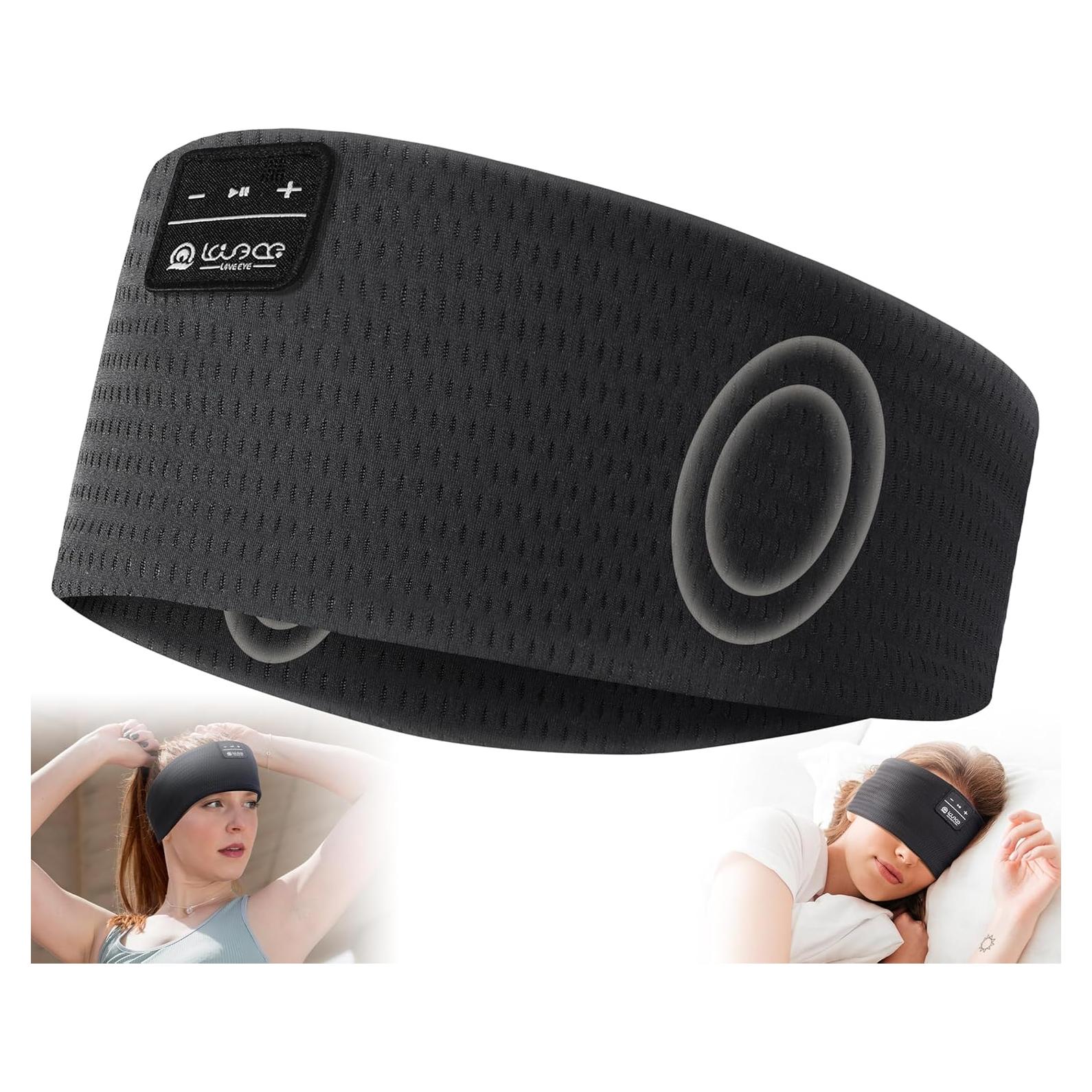 LOVE EYE Sleep Headphones Wireless Headband Headphones Bluetooth 5.4 for Side Sleeper Bluetooth Headband Earphones for Sports for tech Gadgets Gifts