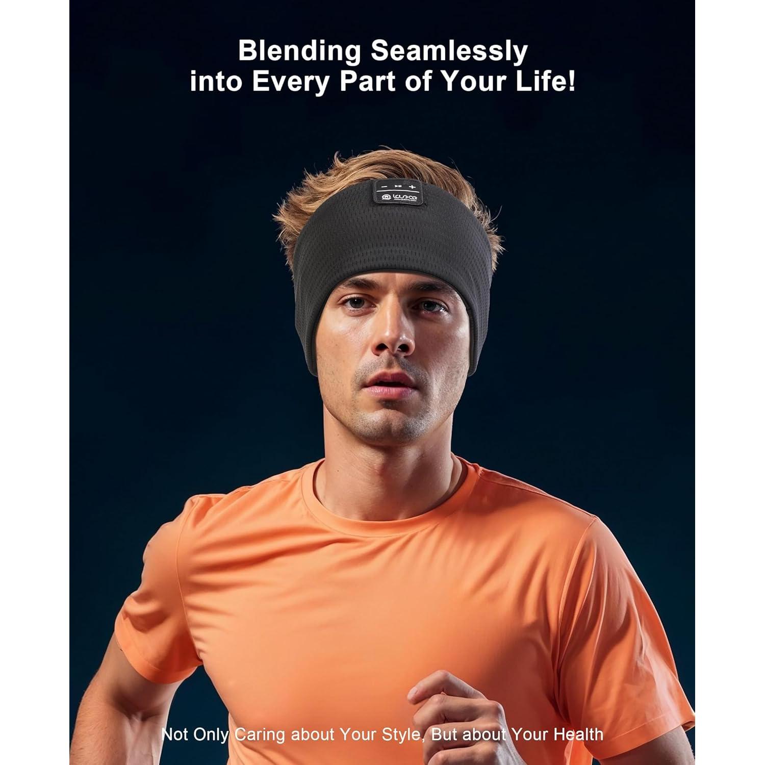 LOVE EYE Sleep Headphones Wireless Headband Headphones Bluetooth 5.4 for Side Sleeper Bluetooth Headband Earphones for Sports for tech Gadgets Gifts