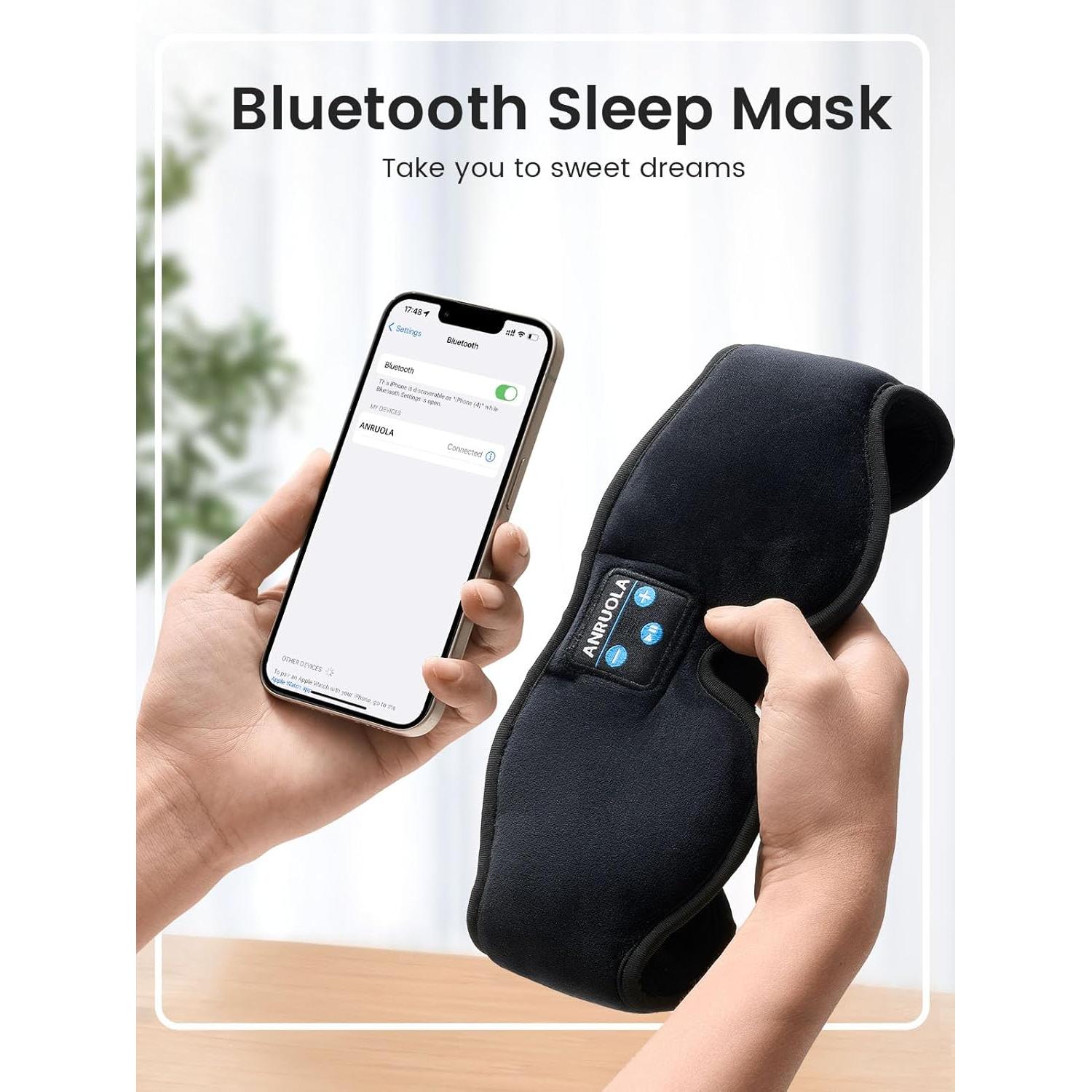 Auriculares para dormir ANRUOLA con máscara Bluetooth 5.3