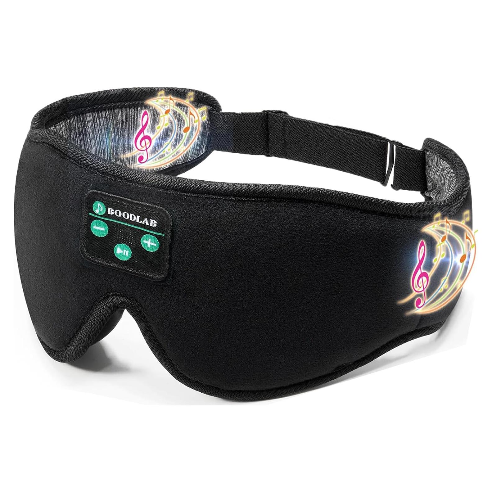 Sleep Headphones, Boodlab Bluetooth Eye Mask for Sleeping, Sleep Mask with Bluetooth Headphones
