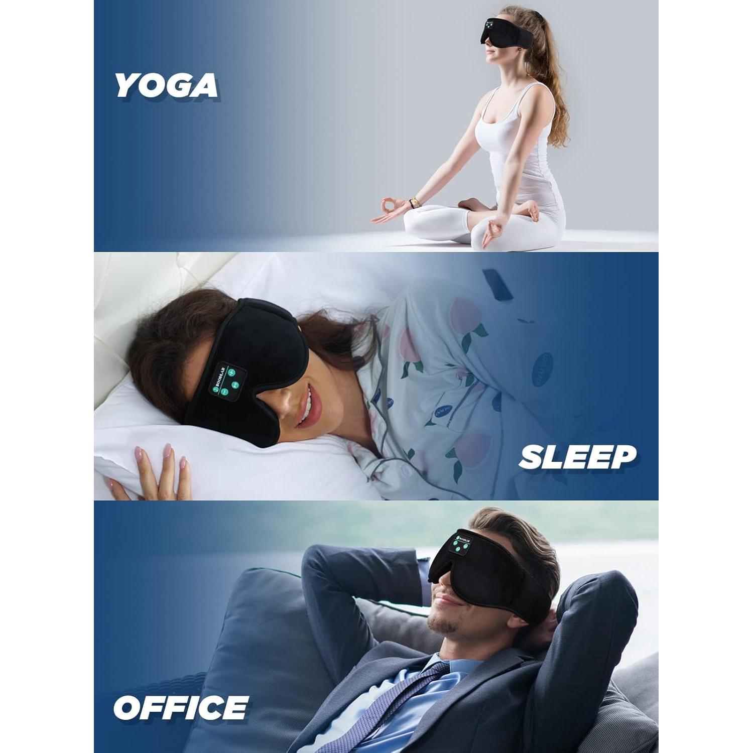Sleep Headphones, Boodlab Bluetooth Eye Mask for Sleeping, Sleep Mask with Bluetooth Headphones