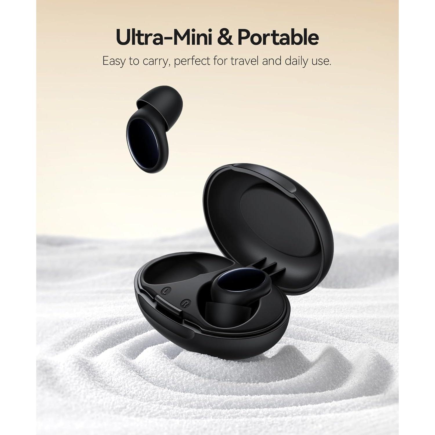 Ear Plugs for Sleeping Noise Cancelling, 45dB Ear Plugs for Noise Reduction, Soft Earplugs for Sleep, Concert, Work, Snoring Silicone Hearing Protection Earplugs Reusable Ear Plug with 8 Tips Black