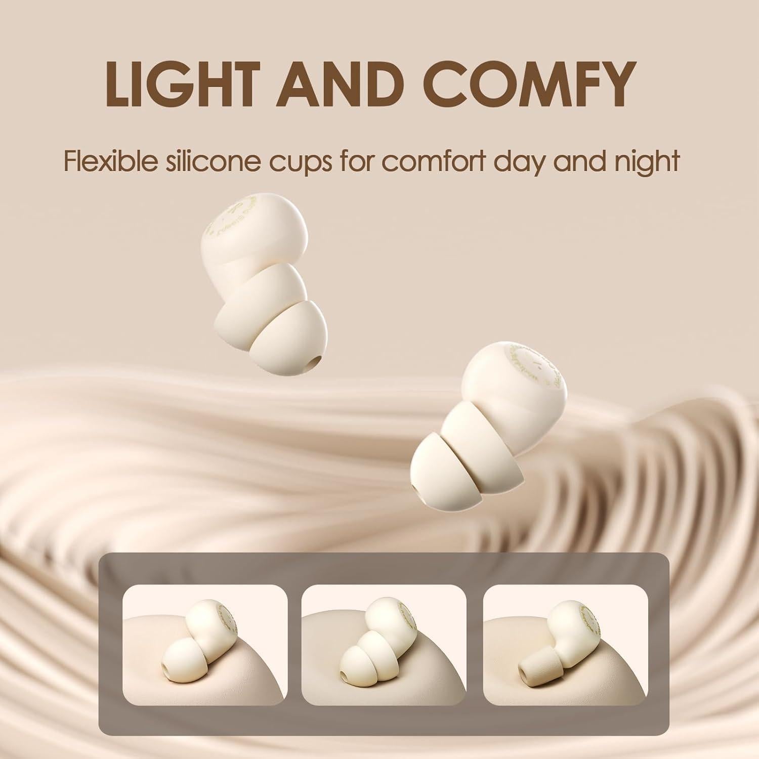 Auriculares para dormir Wedoking con luz UV, Bluetooth, Marfil