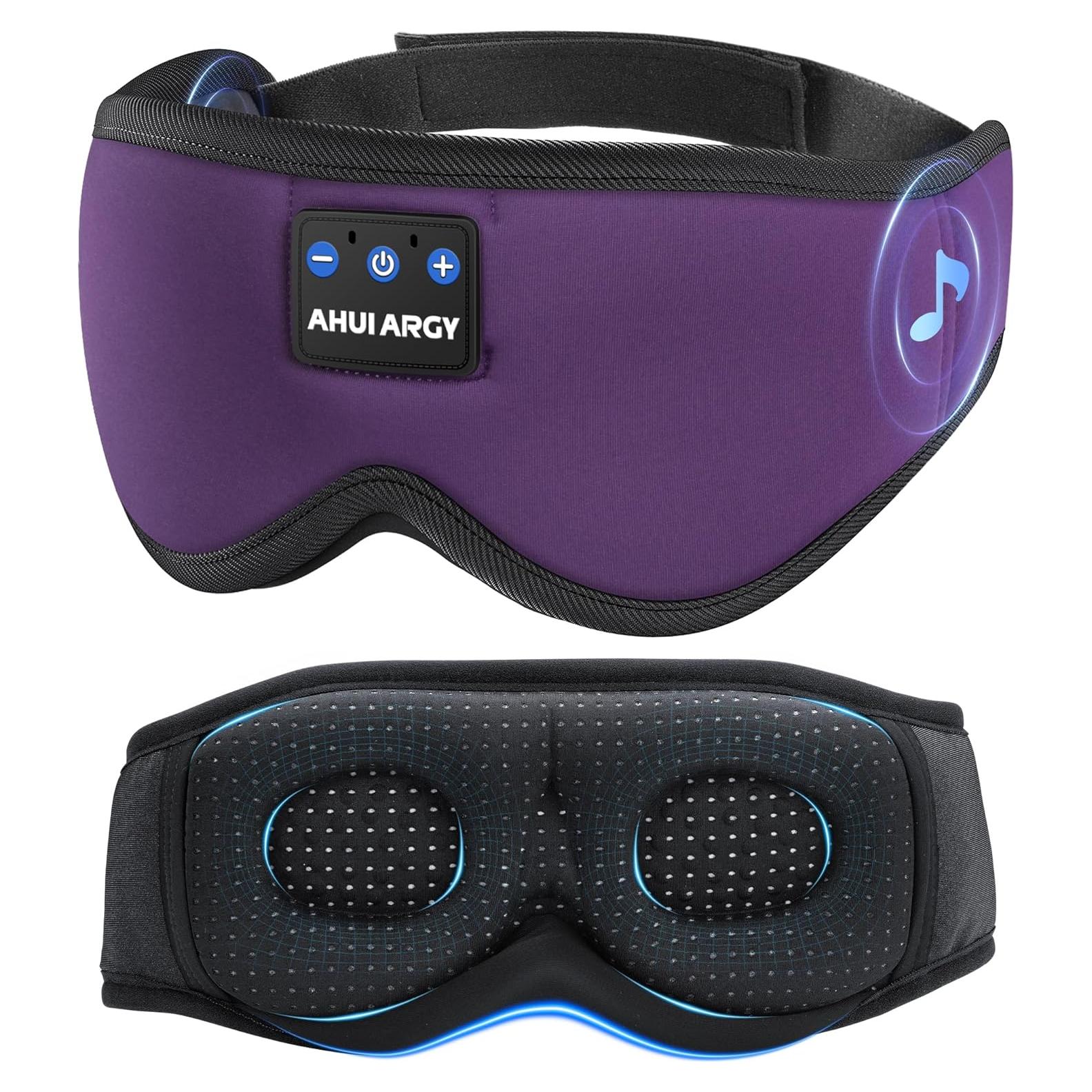 Máscara de Sueño de Seda Fría AHUIARGY con Auriculares Bluetooth 5.4
