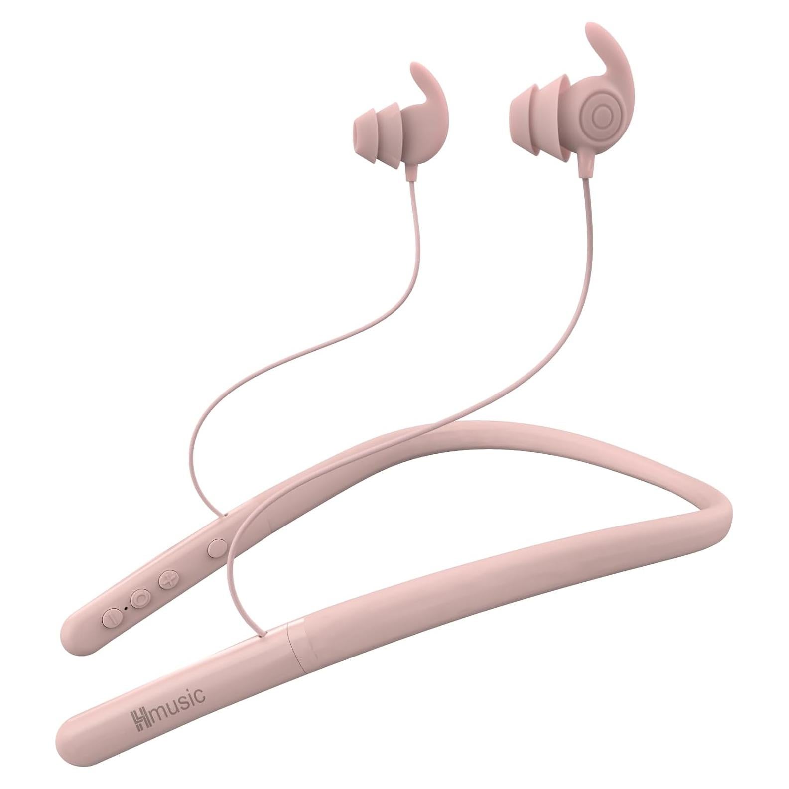 Hmusic HS88 Sleep Earbuds for Side Sleepers,Neckband Bluetooth Sleeping Headphones,-30dB Noise Isolate,Flat Thin Soft Silicone Earplug,12H Playtime w/Timer, for Yoga,Read,Air Travel,Audio Book