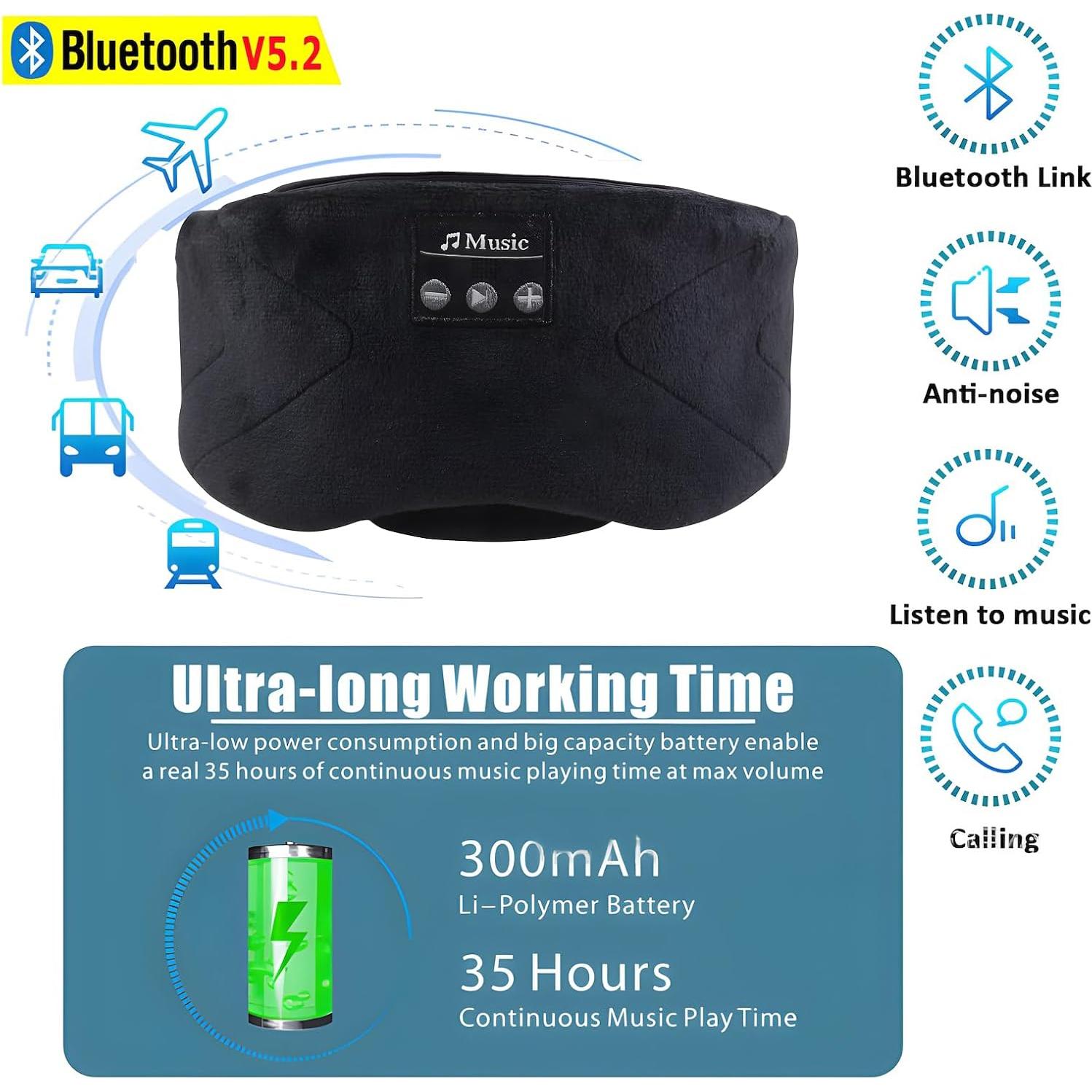 Máscara de Ojos con Auriculares Bluripp, Ruido Blanco 35H