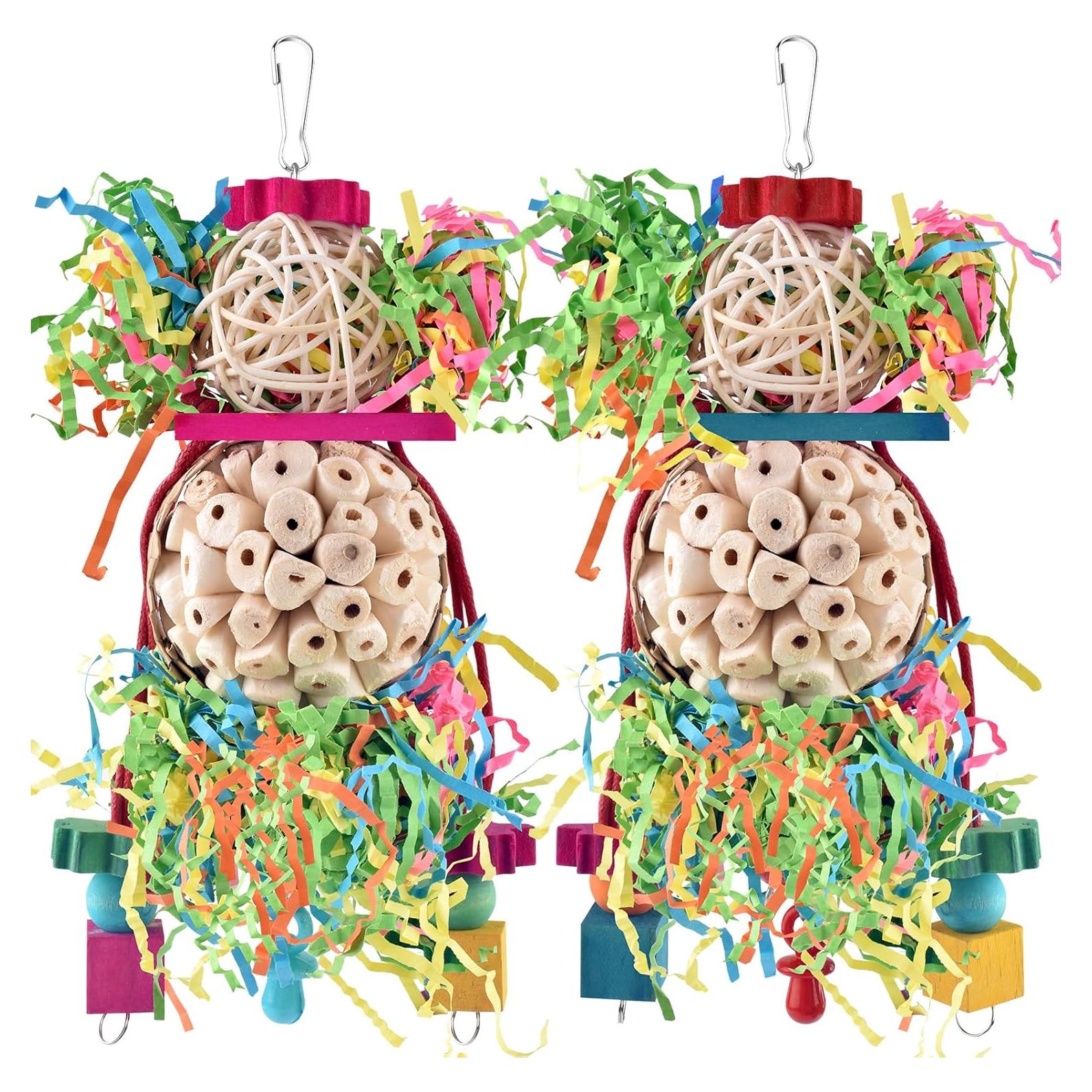 Juguetes Colgantes para Aves Bissap 2PCS Masticables 22cm