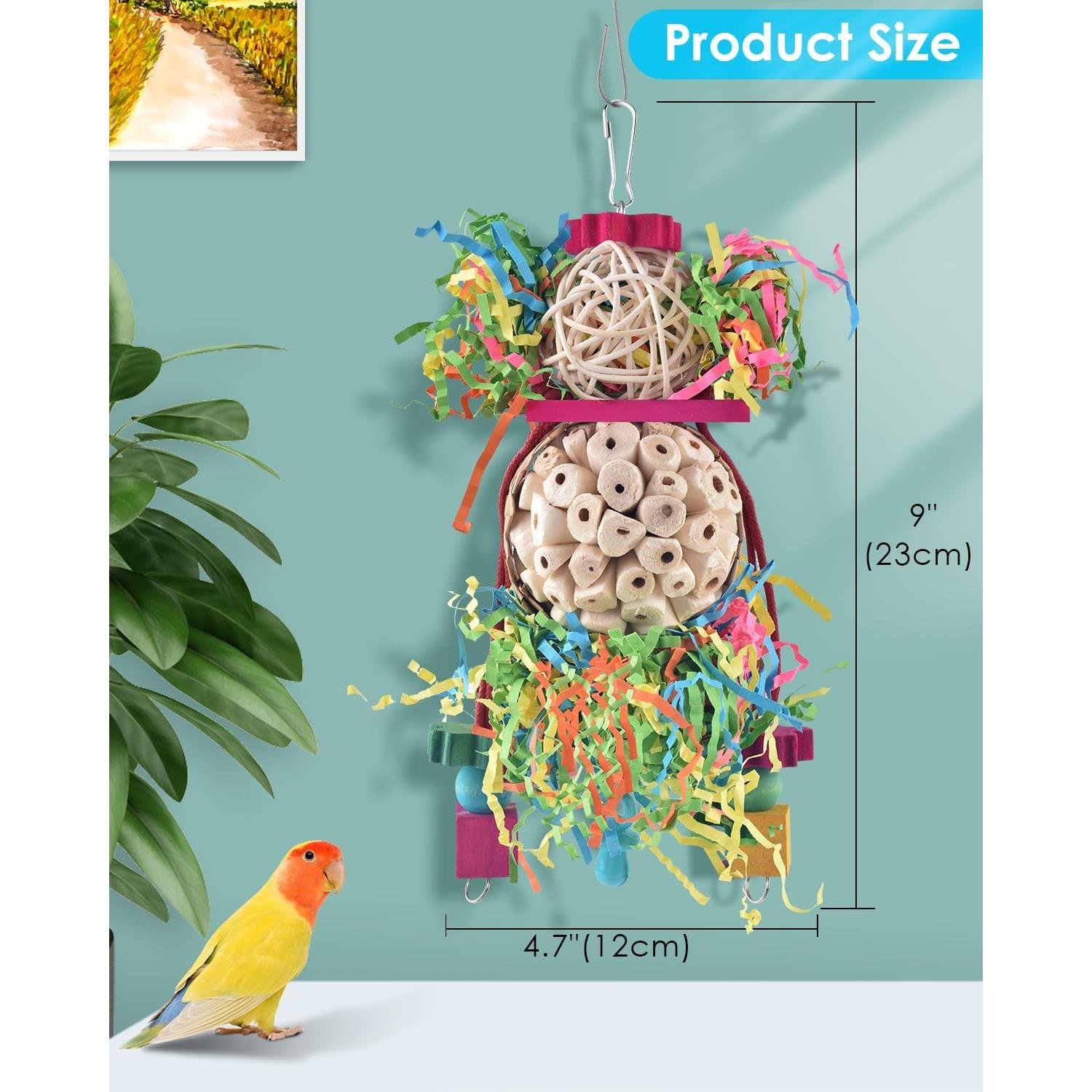 Juguetes Colgantes para Aves Bissap 2PCS Masticables 22cm