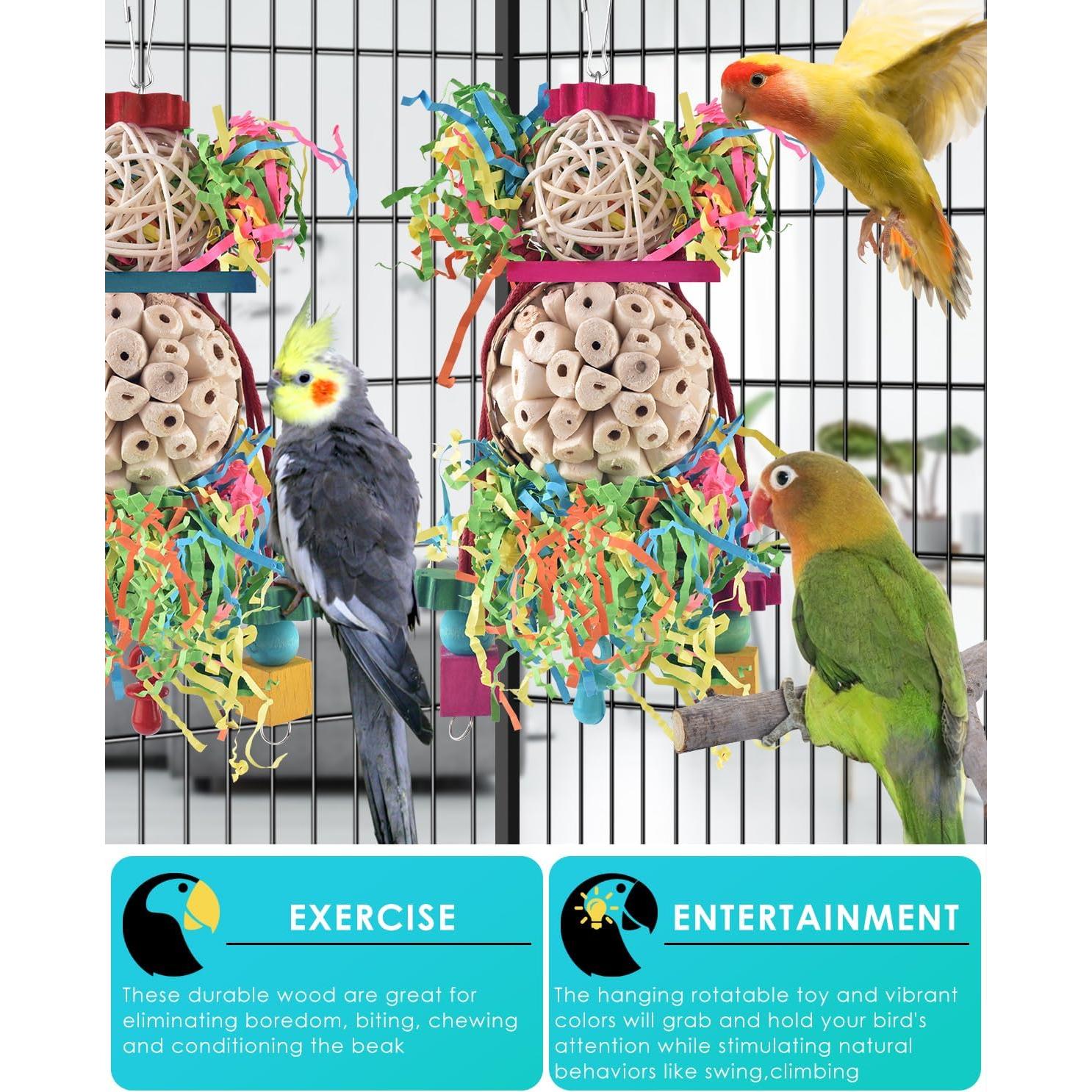 Juguetes Colgantes para Aves Bissap 2PCS Masticables 22cm