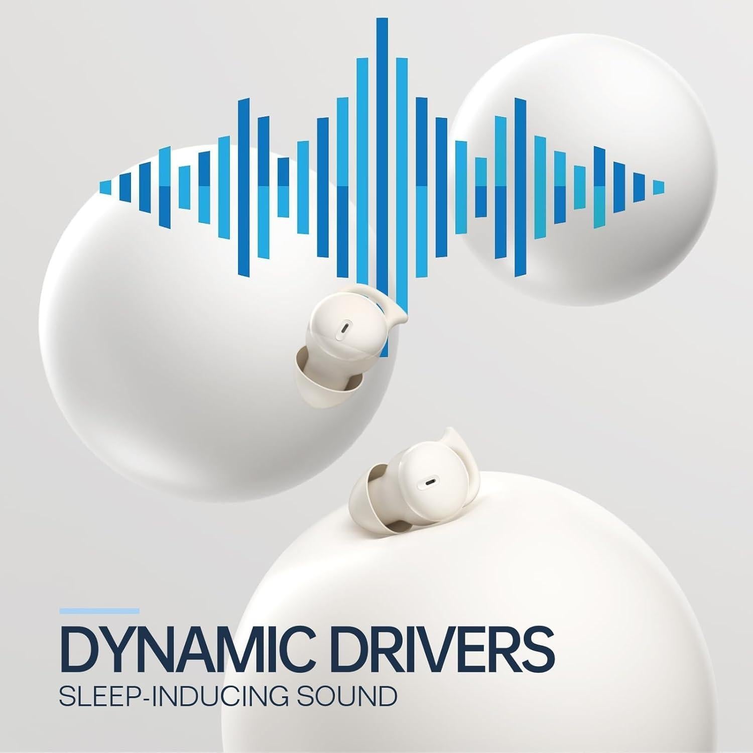 Invisible Sleep Headphones,Sleep Earbuds for Side Sleepers,Sleepbuds Comfortable Noise Blocking, Bluetooth 5.3 Wireless Headphones for Sleeping,Running,Driving,Hiking - White