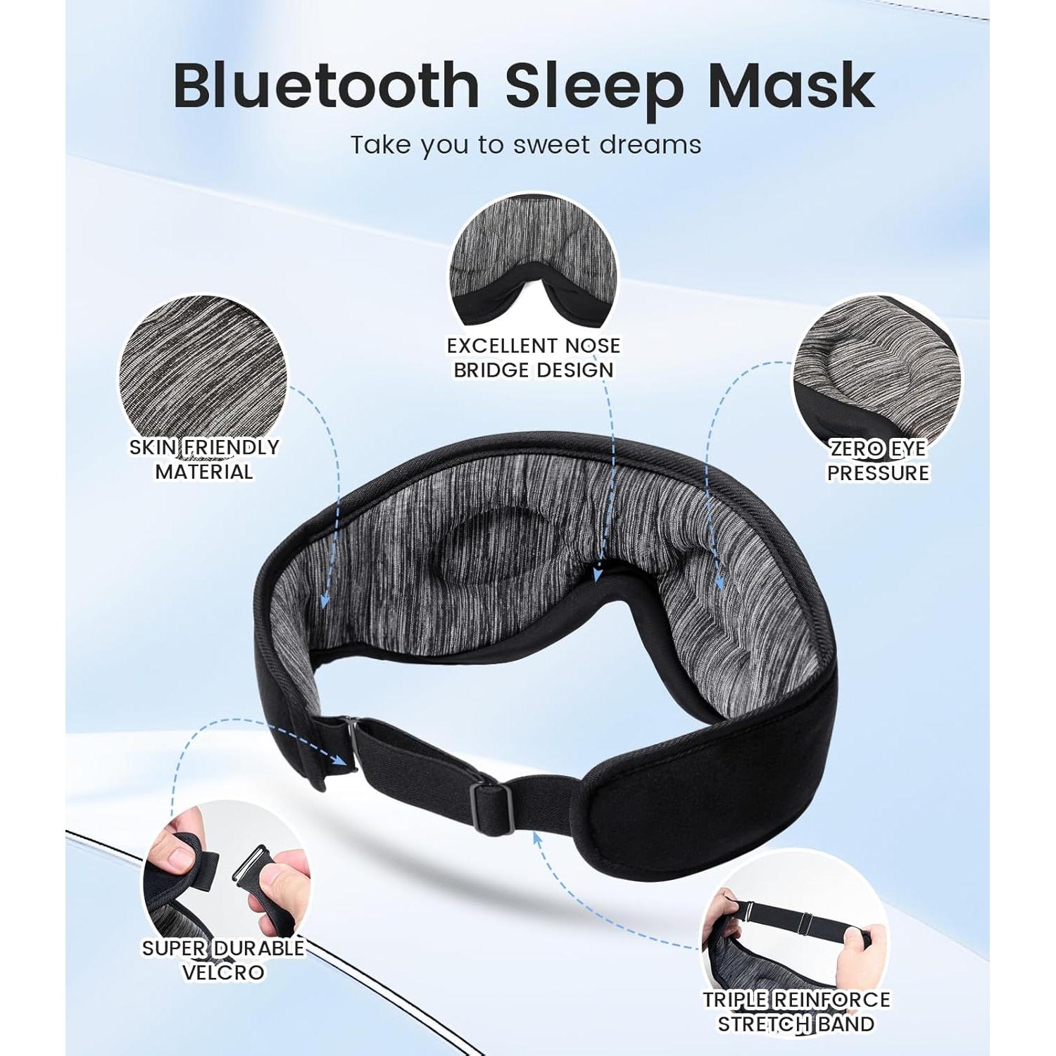 Máscara de Sueño Bluetooth Boodlab con Auriculares 3D