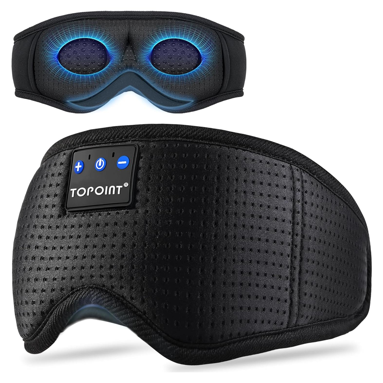 Máscara de Sueño Bluetooth TOPOINT 3D con Cancelación de Ruido