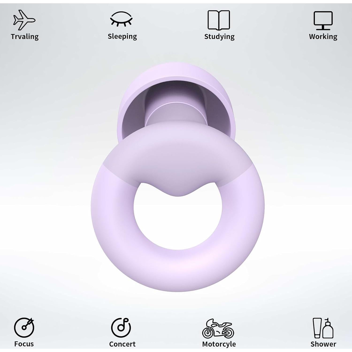 Tapones para Oídos JUSTRVN Orquídea Reutilizables 25dB-30dB