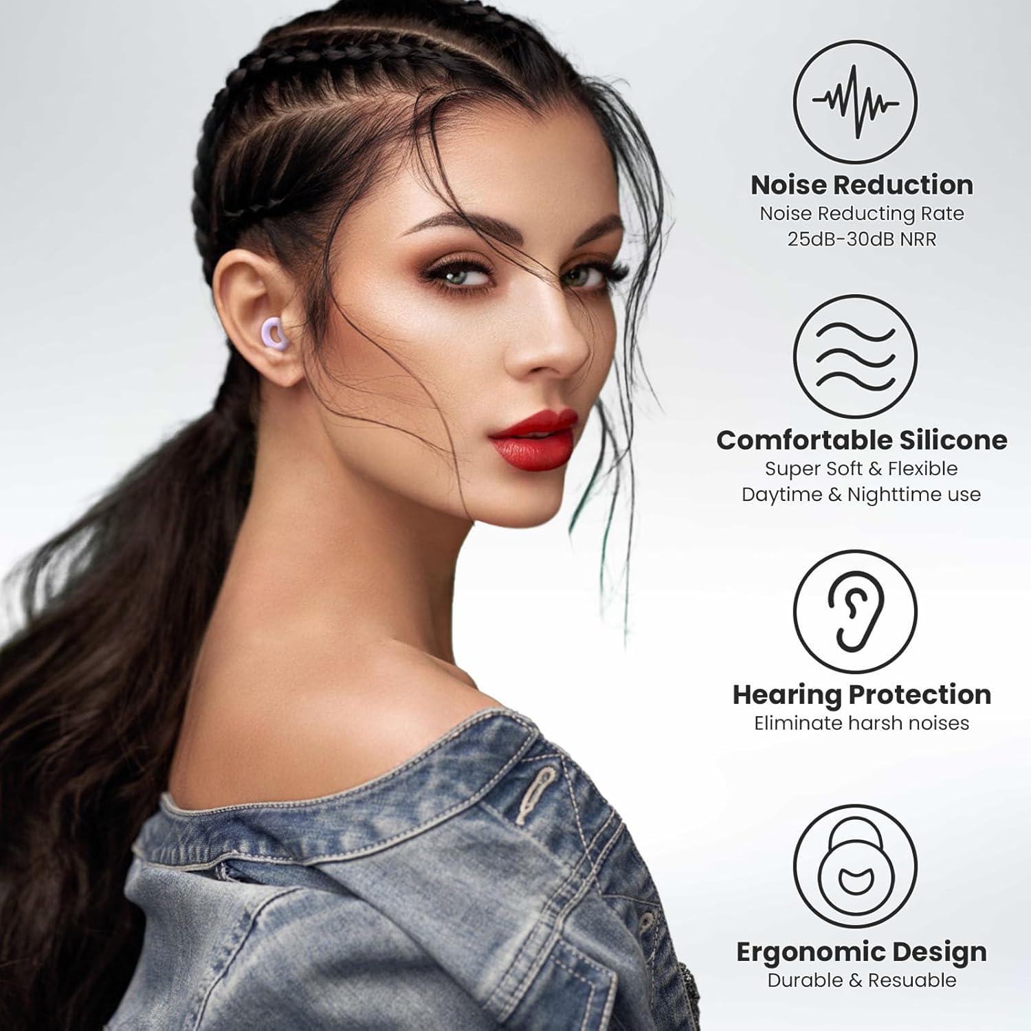 Tapones para Oídos JUSTRVN Orquídea Reutilizables 25dB-30dB