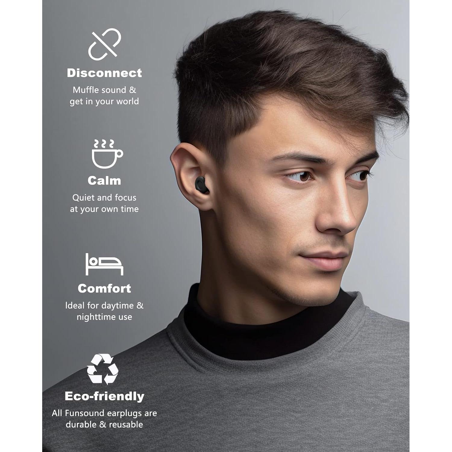 Tapones para oídos FUNSOUND reutilizables - 7 pares, NRR 24-27 dB