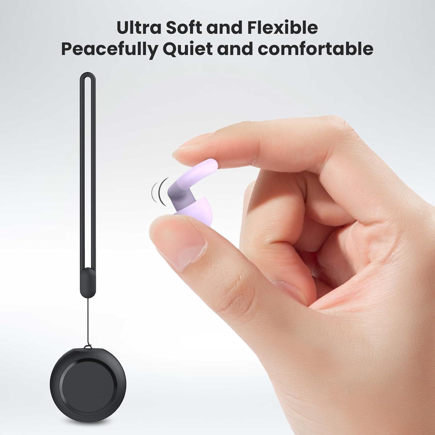 Tapones para oídos JUSTRVN de silicona suave - 7 pares y cordón