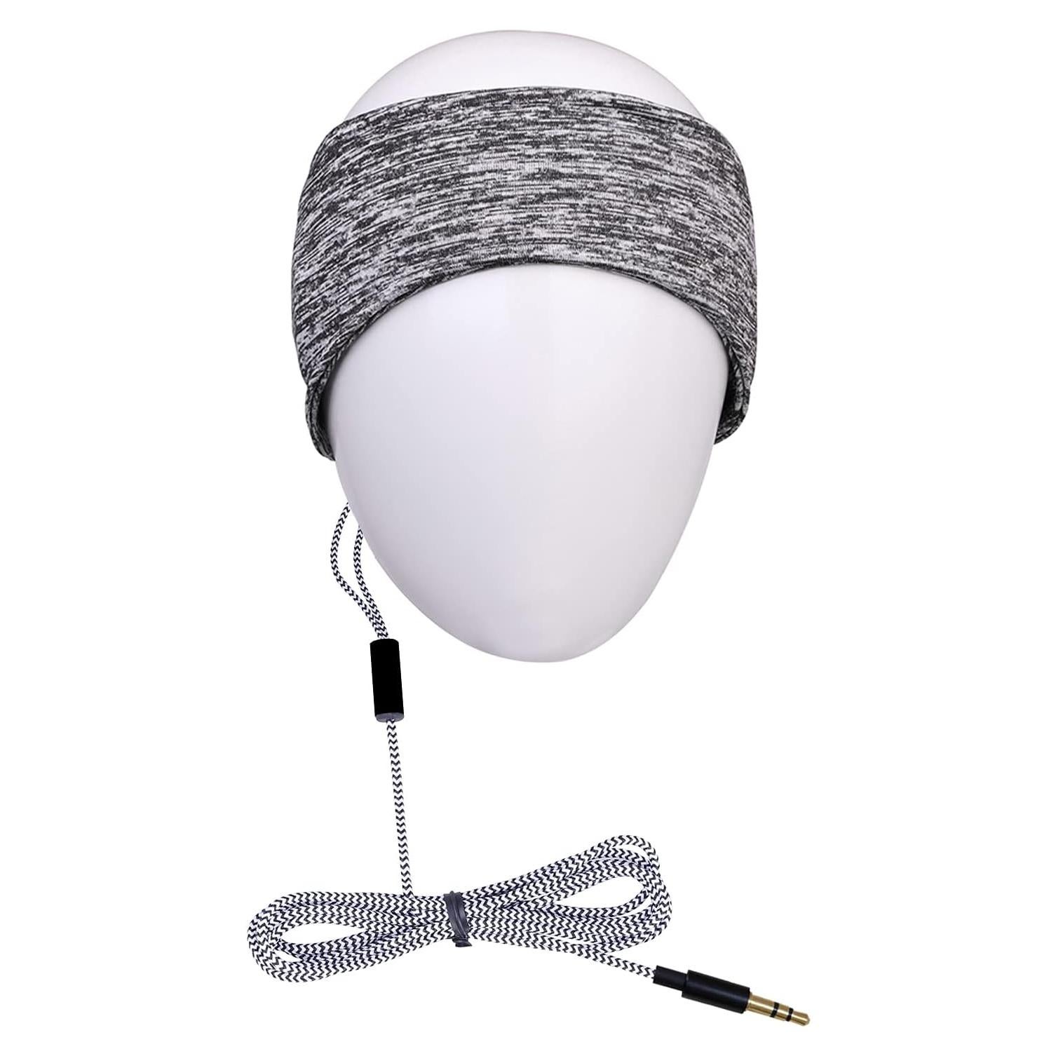 Sleep Headphones Eye Mask for Sleeping Gray with Ultra-Thin HD Stereo Speakers Perfect for Insomnia, Side Sleepers, Nap, Snoring, Air Travel, Meditation,Relaxation(3.5mm Jack Small Size)