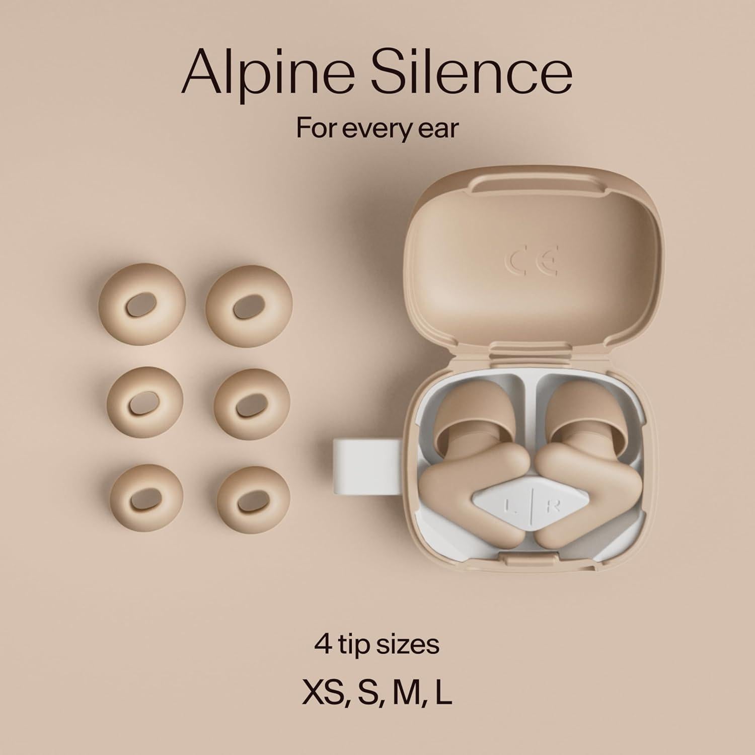 Tapones para oídos Alpine Silence Beige - Reutilizables SNR 22dB