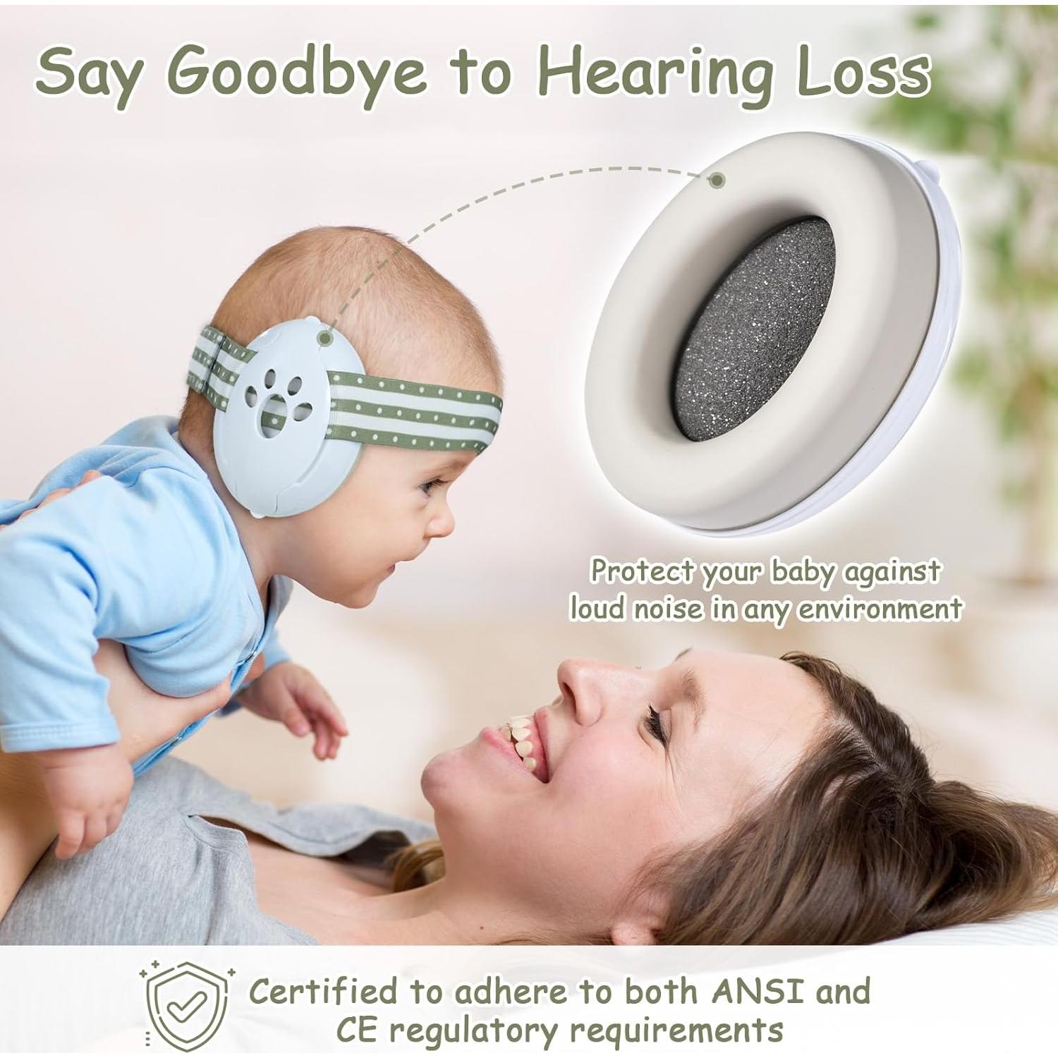 Auriculares para Bebés Yoofoss con Cancelación de Ruido 0-36 Meses
