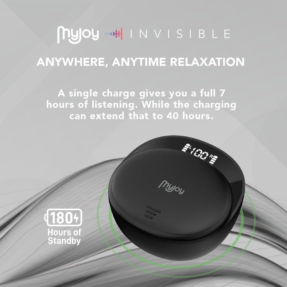 Auriculares Inalámbricos MyJoy Invisibles Bluetooth 5.3 - Negro