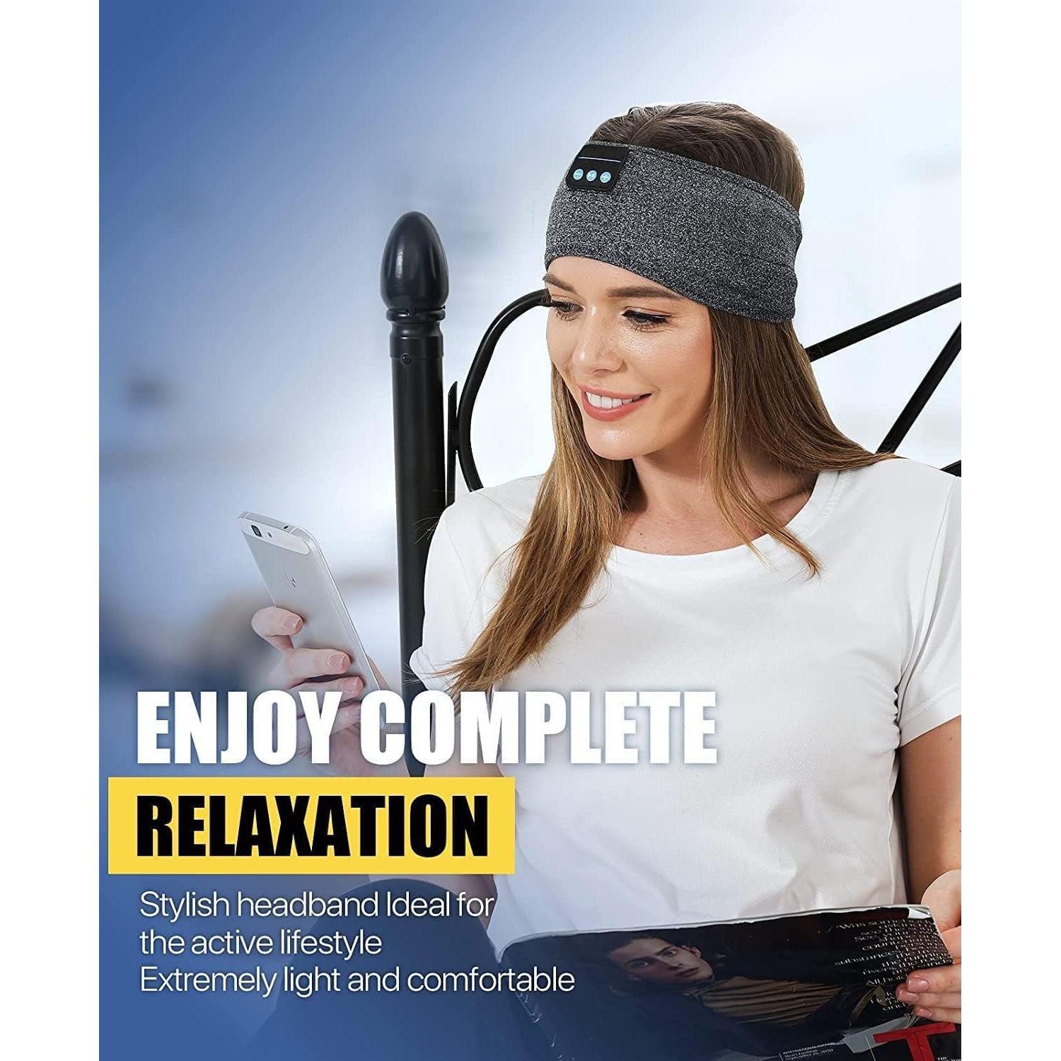 Sleep Headphones, Headband Headphones for Side Sleeper, Soft Elastic Comfortable Sleep Headband, Birthday Gifts Christmas Stocking Stuffers for Men Women Father Husband Wife