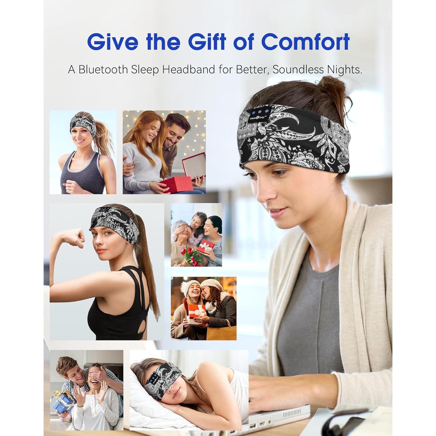 Auriculares para dormir Bluetooth MUSICOZY Banda para cabeza