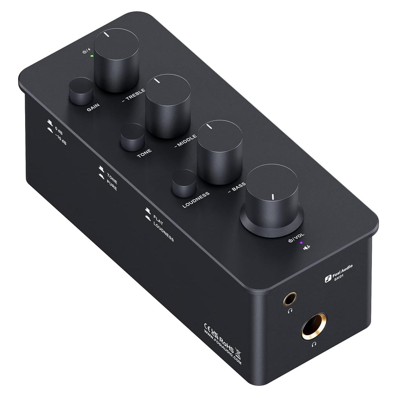 Amplificador de Auriculares Fosi Audio SK01 con Ecualizador 2400mW