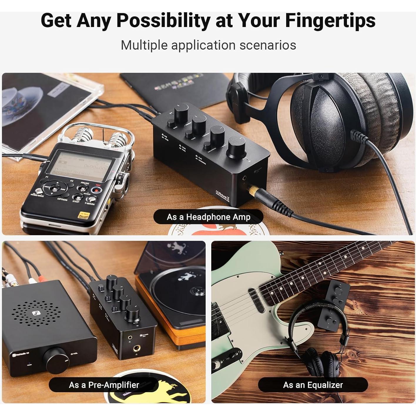 Amplificador de Auriculares Fosi Audio SK01 con Ecualizador 2400mW