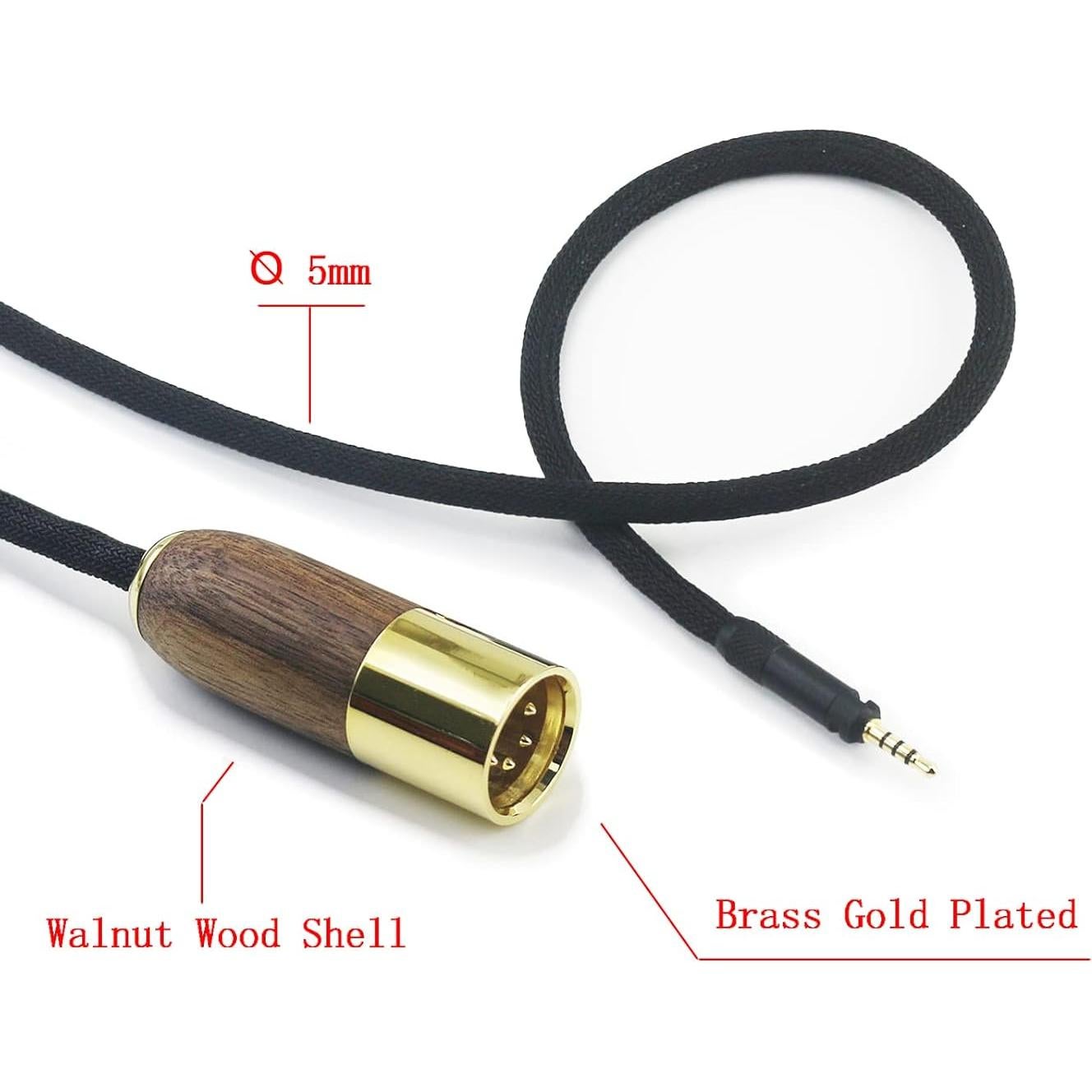 Cable de Audio Balanceado 6N OCC Cobre Plata 2m para Sennheiser