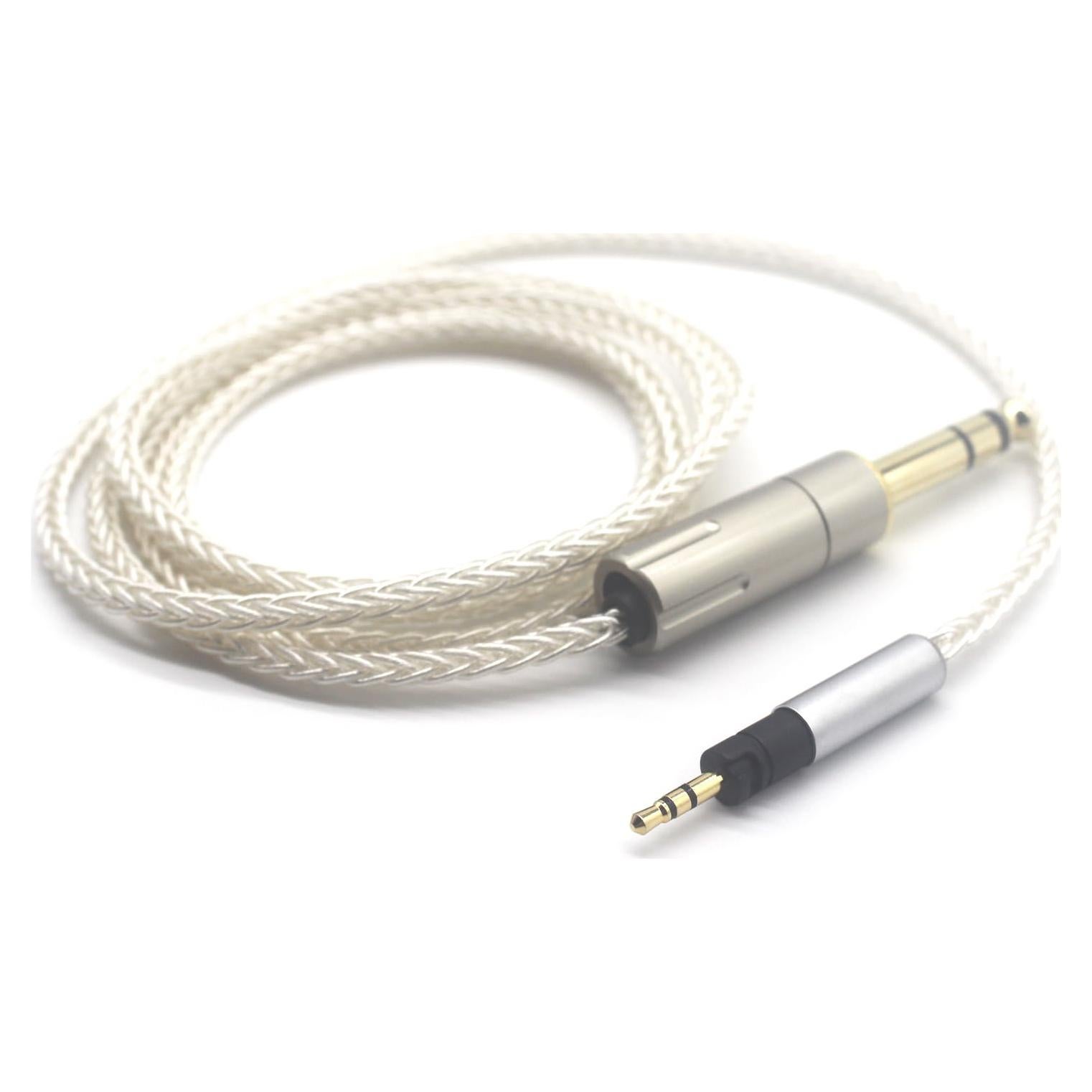 Silver Plated Copper Braided Replacement Upgrade Cable Compatible for Sennheiser Momentum 2.0 Momentum 3 HD1 Over-Ear On-Ear Headphones, 1/4" 6.35mm, 4ft 1.2m