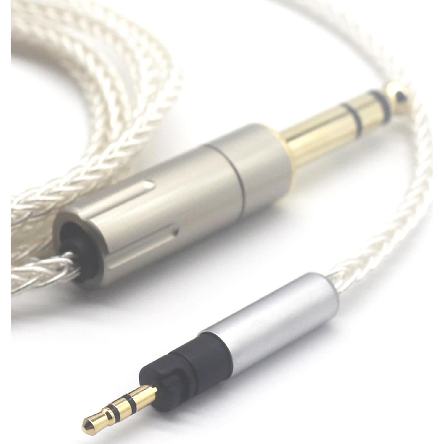 Silver Plated Copper Braided Replacement Upgrade Cable Compatible for Sennheiser Momentum 2.0 Momentum 3 HD1 Over-Ear On-Ear Headphones, 1/4" 6.35mm, 4ft 1.2m