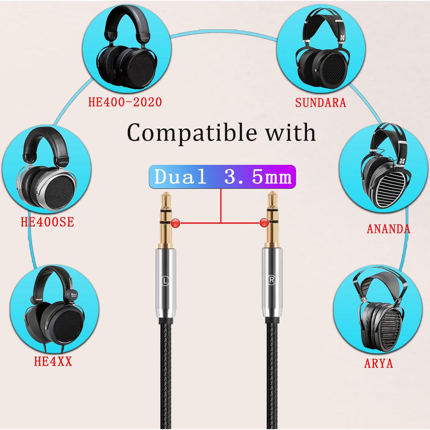 Cable de audio Fezzlo 1.5m 3.5mm a Doble 3.5mm para Auriculares