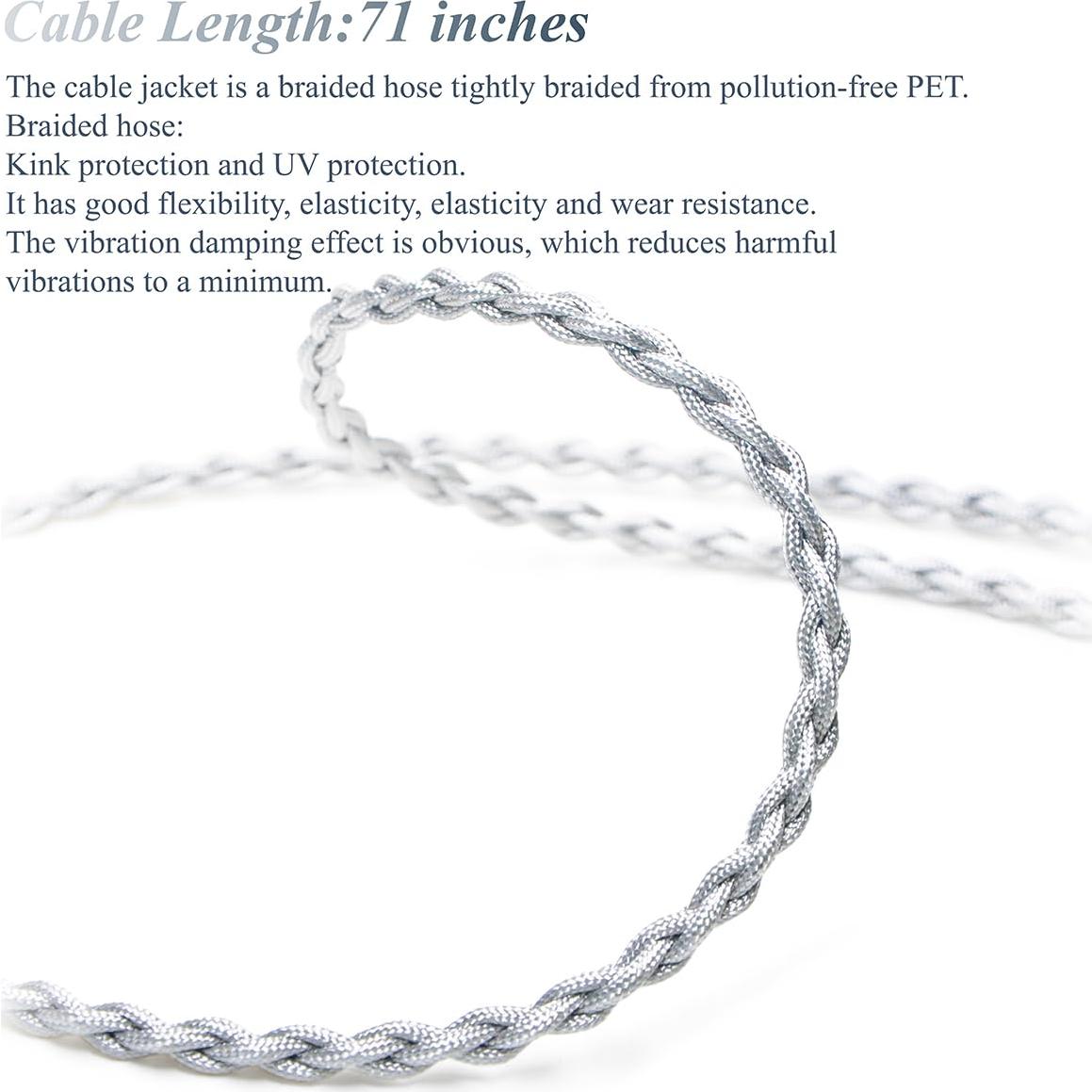 Cable de auriculares 6N de plata FSIjiangyi 1.8m 4.4mm para HIFIMAN