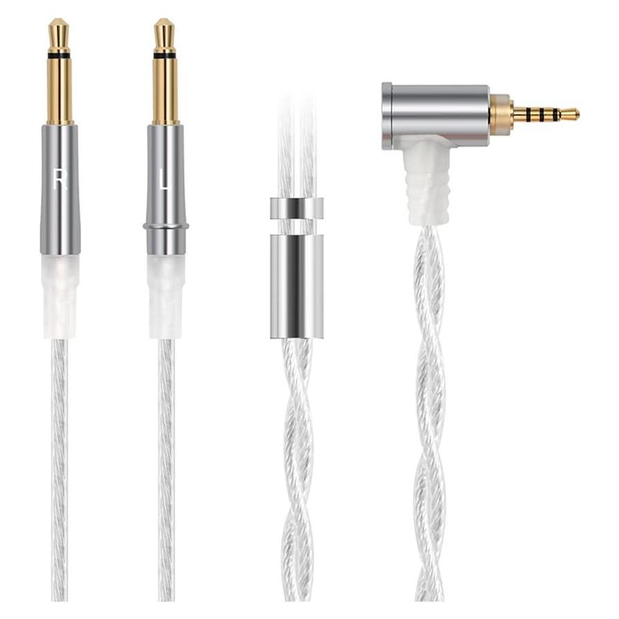 Replacement Cable for Hifiman Sundara, Arya, Ananda, HE4XX, HE560, HE400SE, HE-350 Headphones - 1.45m/4.7ft (2.5mm to Dual 3.5mm)