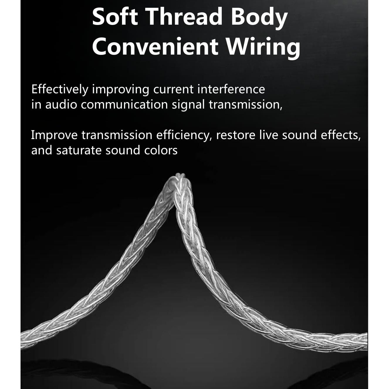 1.5m Pure Silver Balanced Headphone Cable, Compatible with Hifiman Ananda, Sundara, Arya, HE400SE, Deva-Pro & Other Audio Equipment (3.5mm to Dual 3.5mm Male)