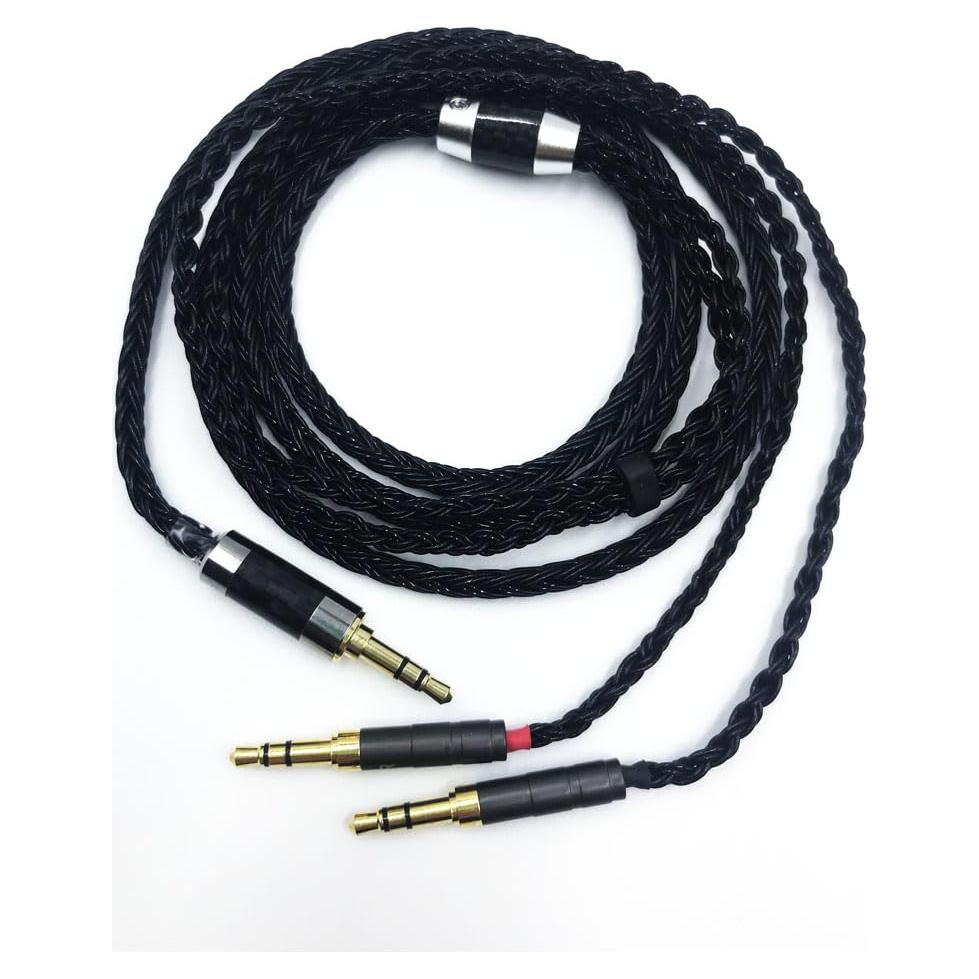 2.5mm 3.5mm 4.4mm 4 pin to 2x3.5mm Headphone Upgrade Repalcement Cable for Hifiman Sundara, Arya, Ananda, HE4XX, HE560, HE400SE, HE-350, HE1000 (3.5 to 2x3.5), black