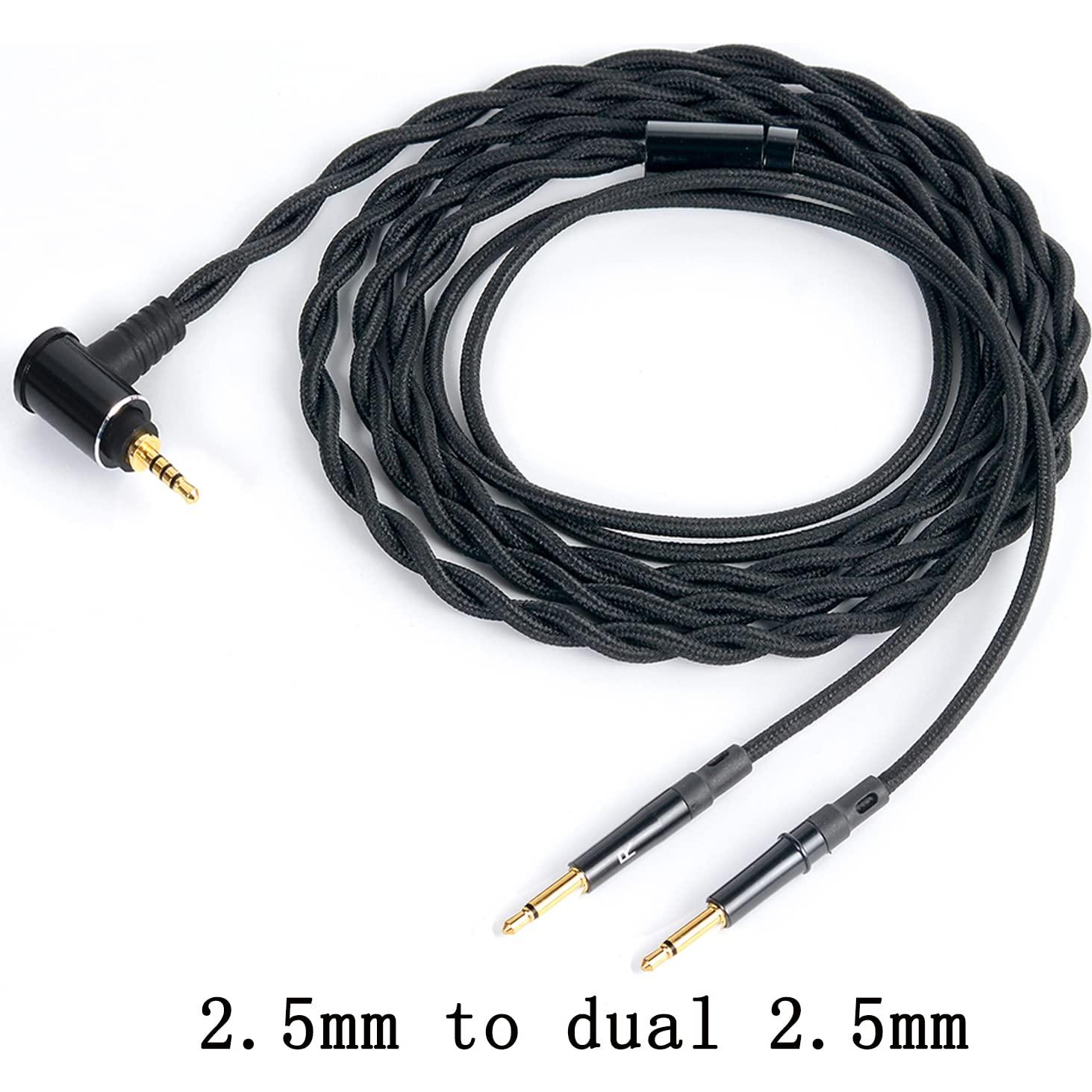 FAAEAL Audio Replacement Cable Compatible with Sol Republic Master Tracks HD V8 V10 V12 Sol Republic X3,Hifiman HE400S HE400i HE-350 HE1000 Headphones,2.5mm to Dual 2.5mm Plug/4.9ft